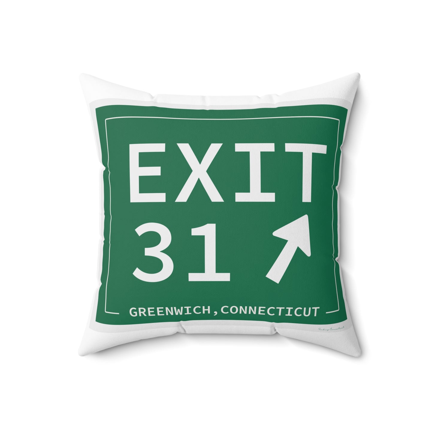 Vintage Exit 31 Merritt Parkway Sign Spun Polyester Square Pillow