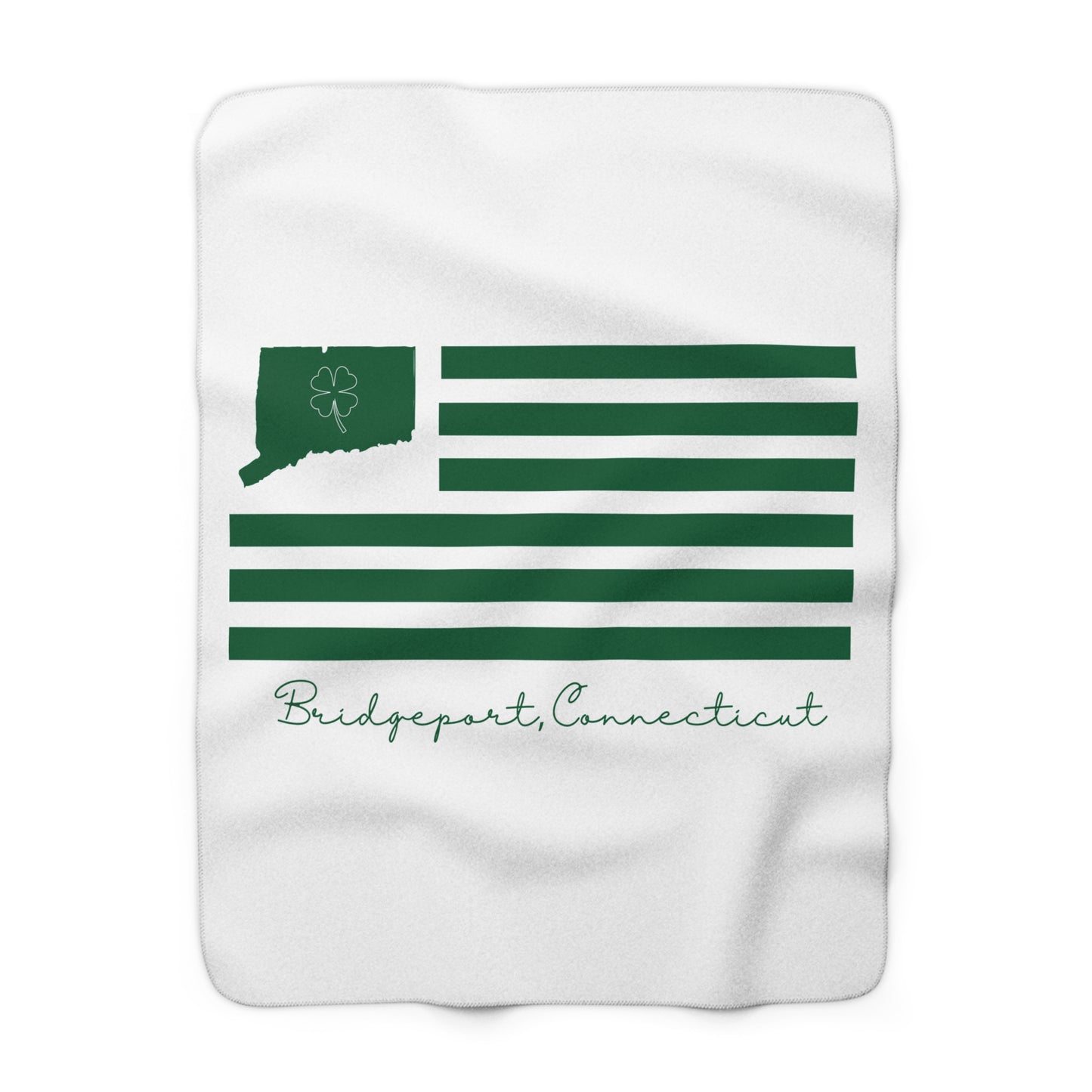 Bridgeport Connecticut St Patrick's Day FlagSherpa Fleece Blanket