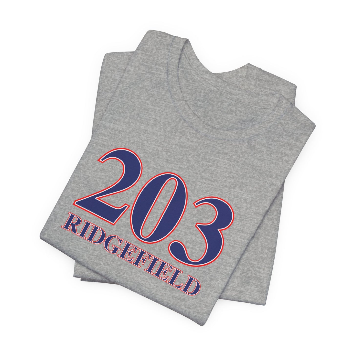 203 Ridgefield Red White & Blue Unisex Jersey Short Sleeve T-Shirt