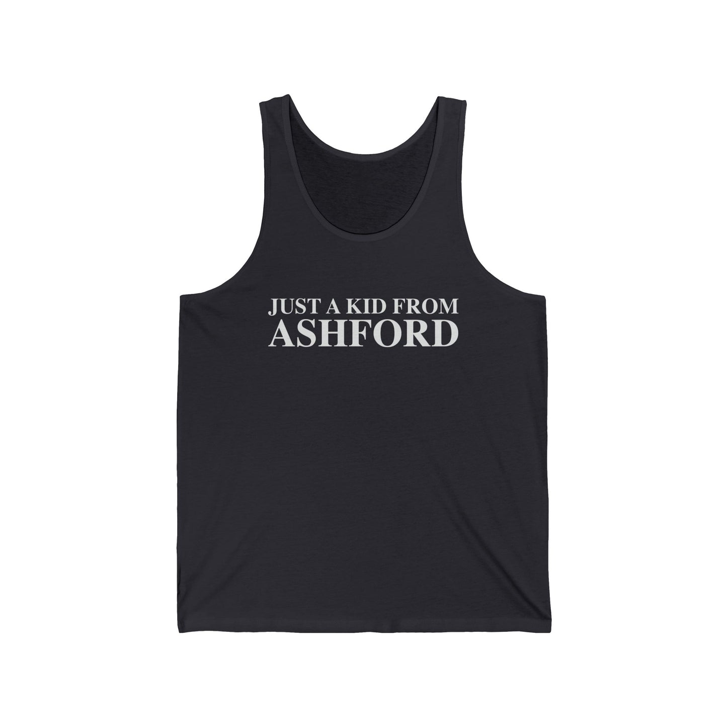 Just a kid from Ashford Unisex Jersey Tank Top