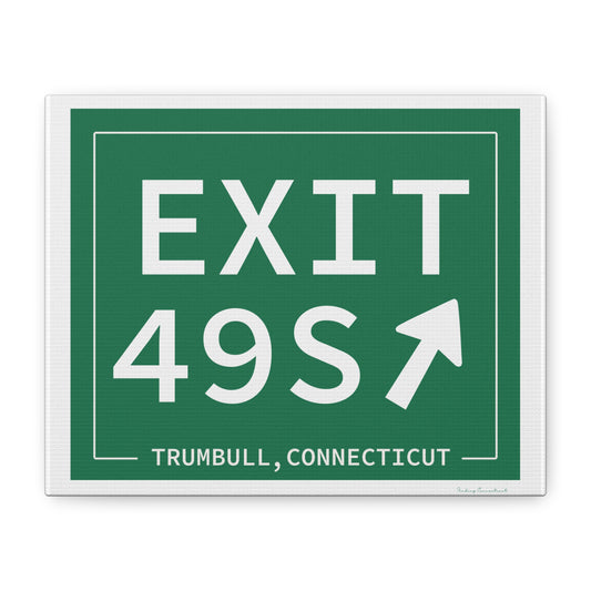 Vintage Exit 49S  Merritt Parkway Sign Matte Canvas, Stretched, 1.25"