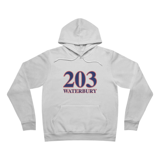 203 Waterbury Red, White & Blue Unisex Sponge Fleece Pullover Hoodie