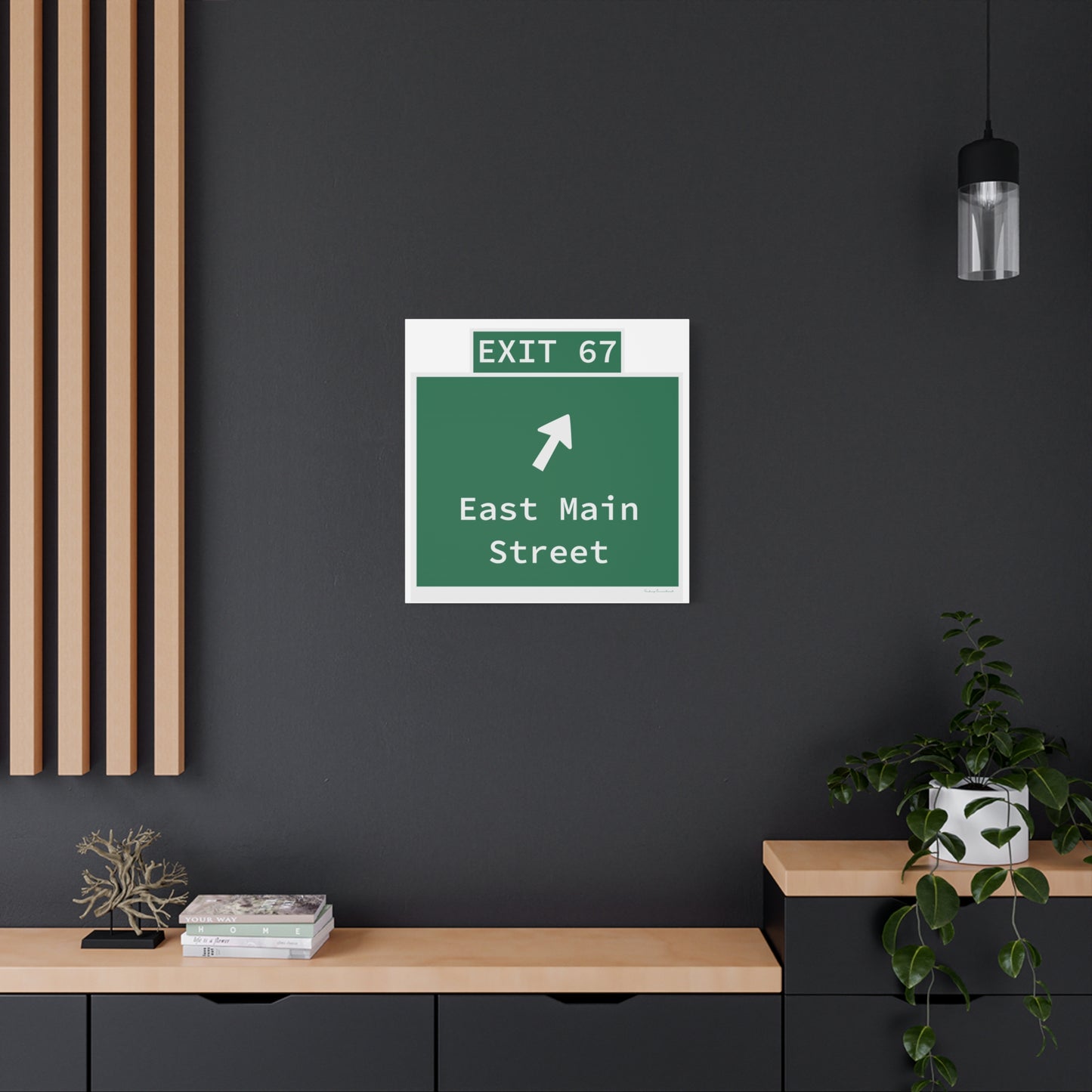 Vintage WCP Exit 67 Sign Matte Canvas, Stretched, 1.25"