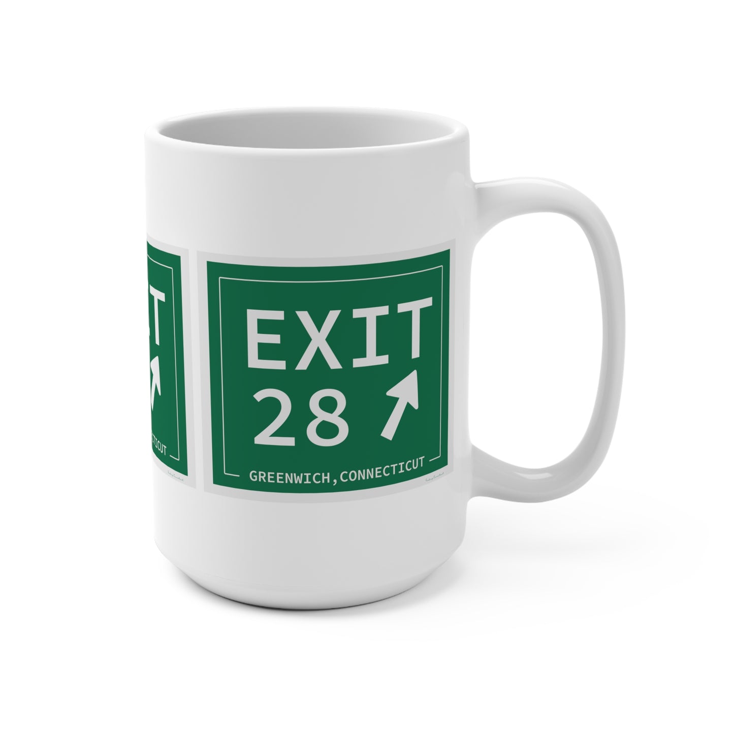 Vintage Exit 28 Merritt Parkway Sign Mug 15oz