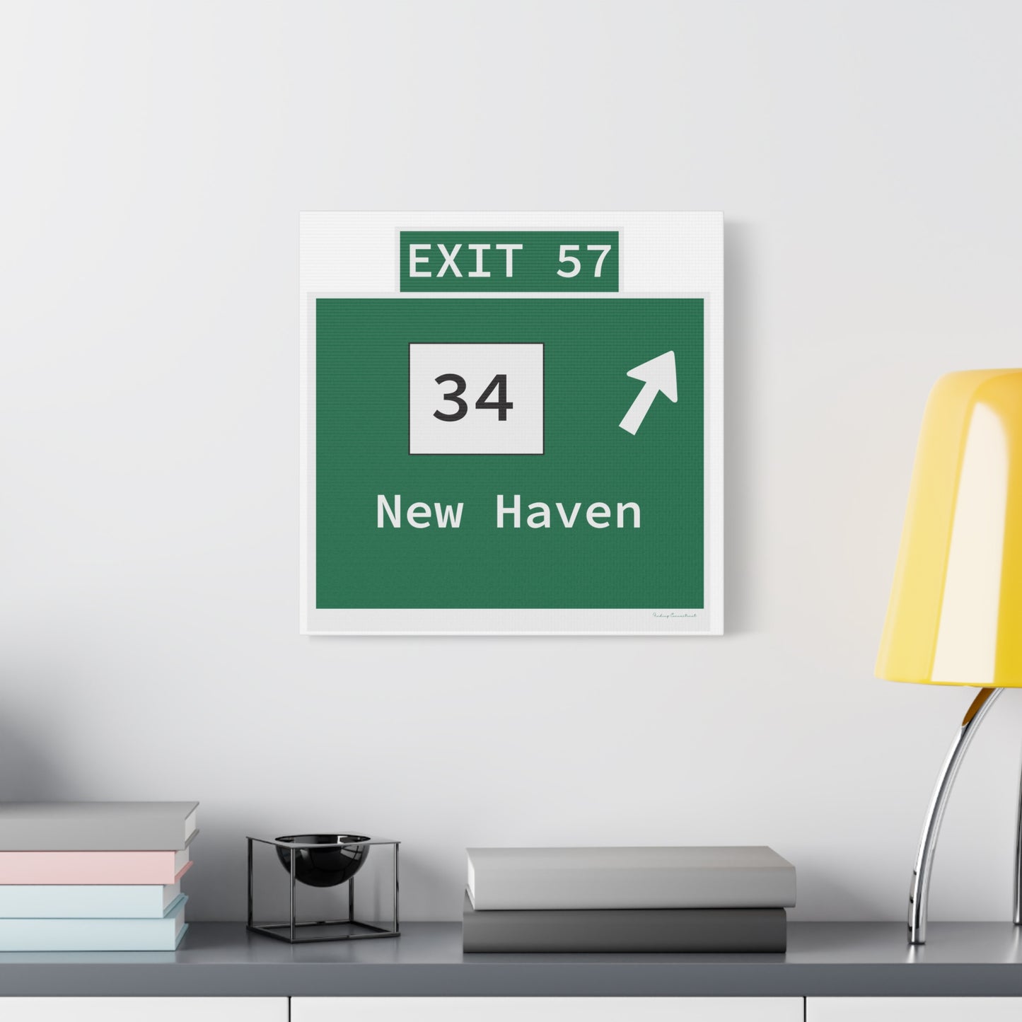 Vintage WCP Exit 57 Sign Matte Canvas, Stretched, 1.25"