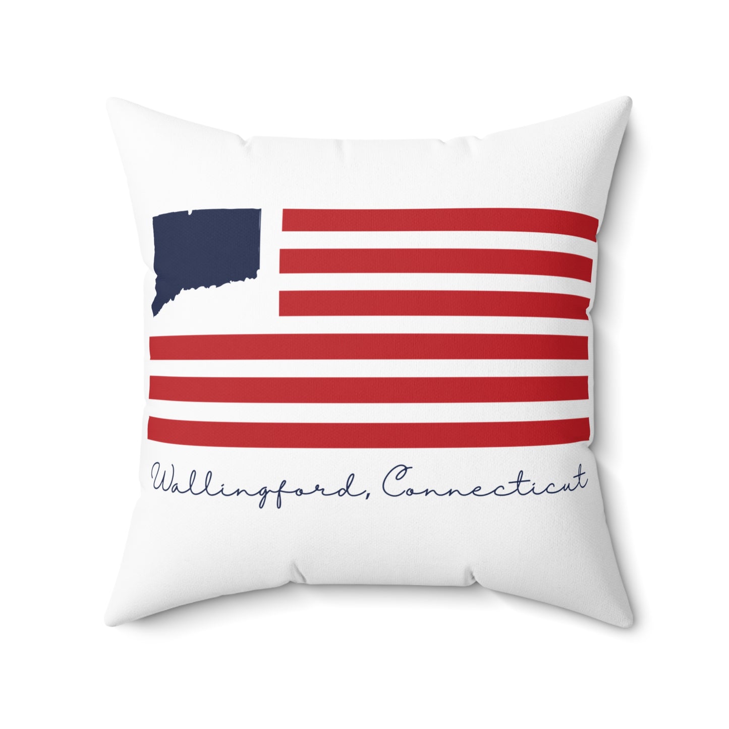 Wallingford Connecticut Flag Spun Polyester Square Pillow