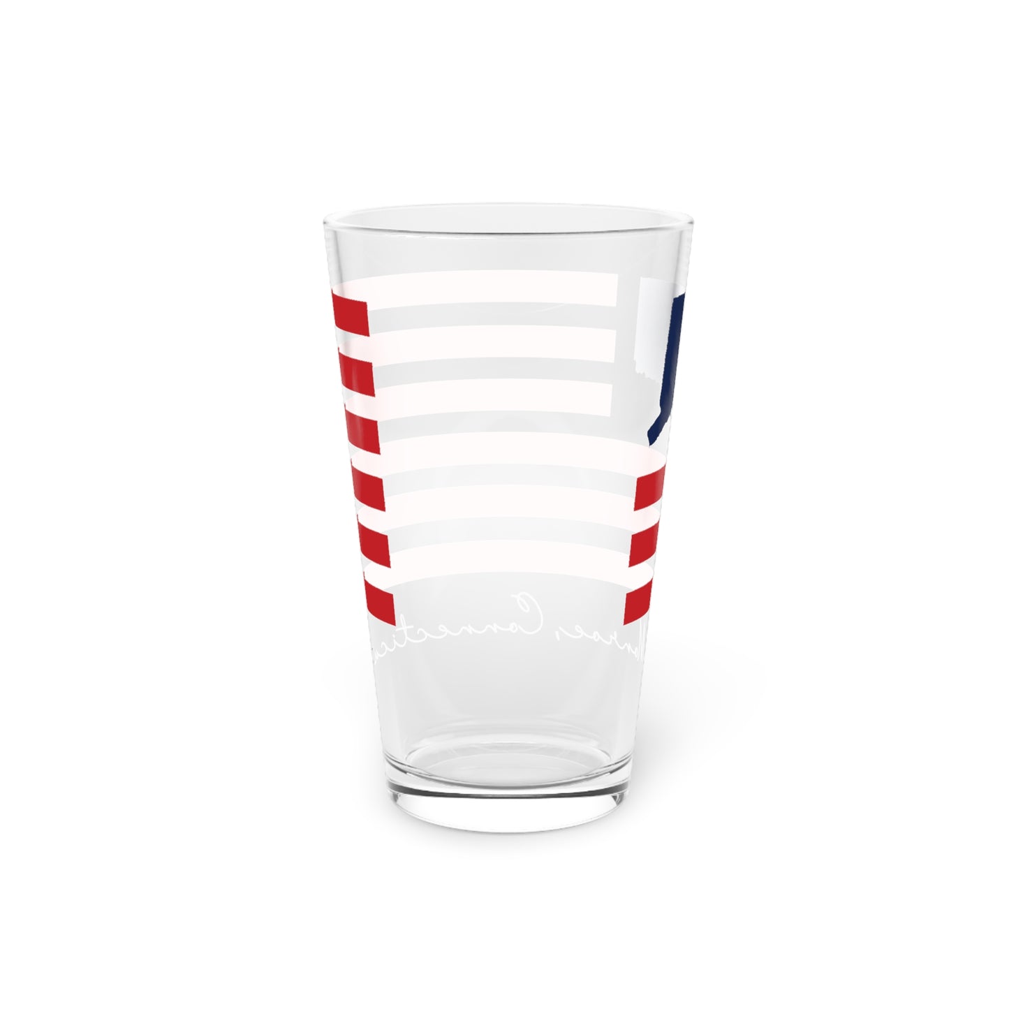 Monroe Connecticut Flag Pint Glass, 16oz