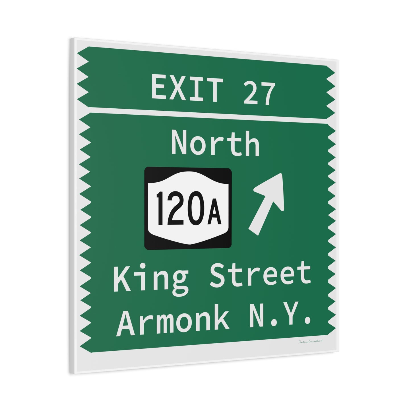 Vintage Merritt Parkway Exit 27 Sign Matte Canvas, Stretched, 1.25"