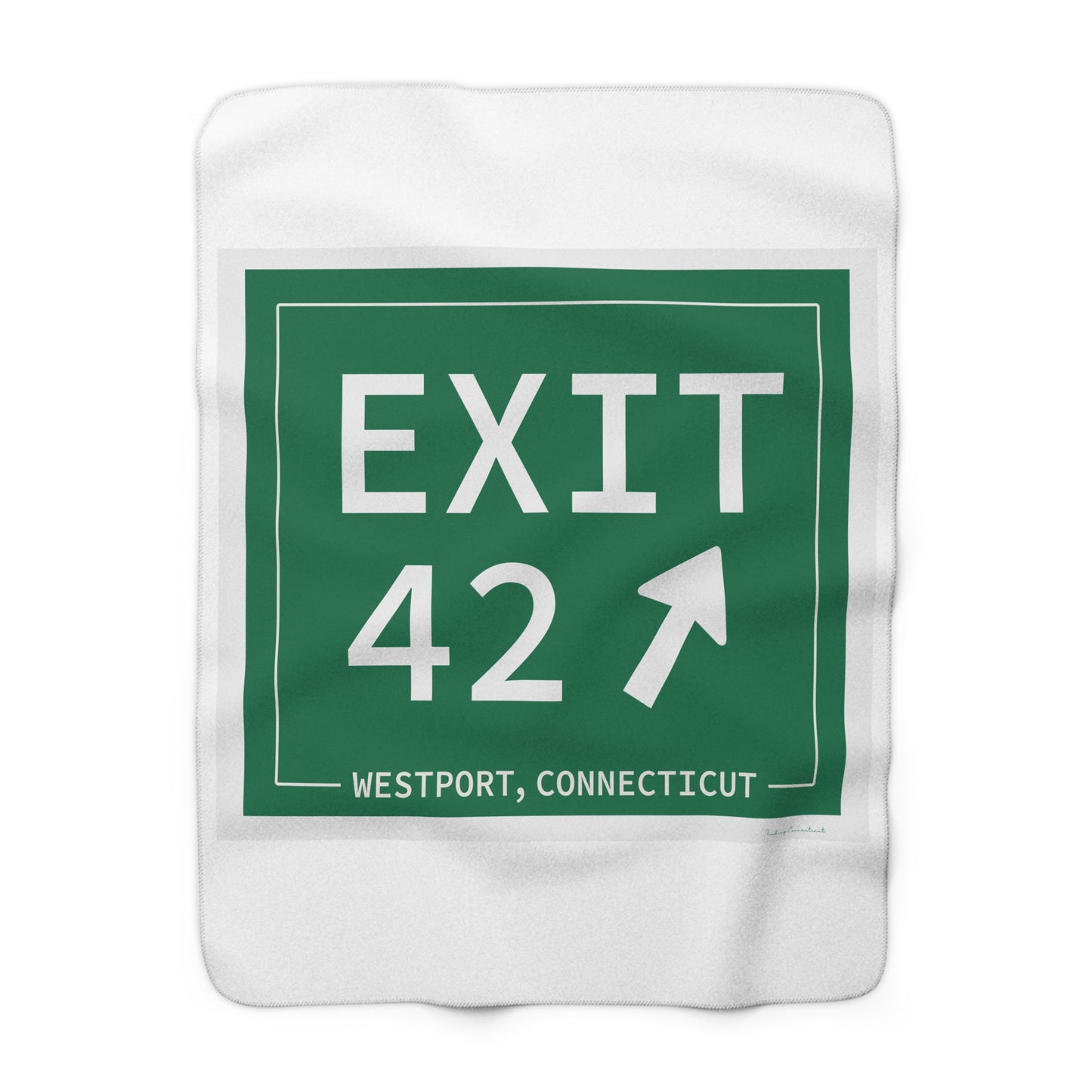 Vintage Exit 42 Merritt Parkway Sign Sherpa Fleece Blanket