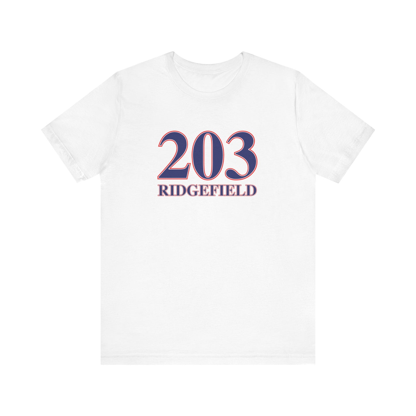 203 Ridgefield Red White & Blue Unisex Jersey Short Sleeve T-Shirt