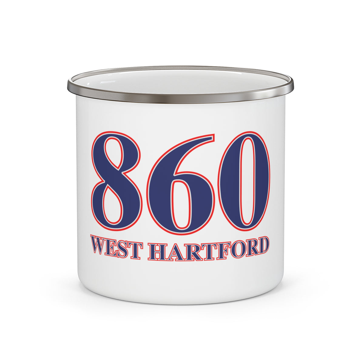 860 West Hartford Red, White & Blue Enamel Camping Mug