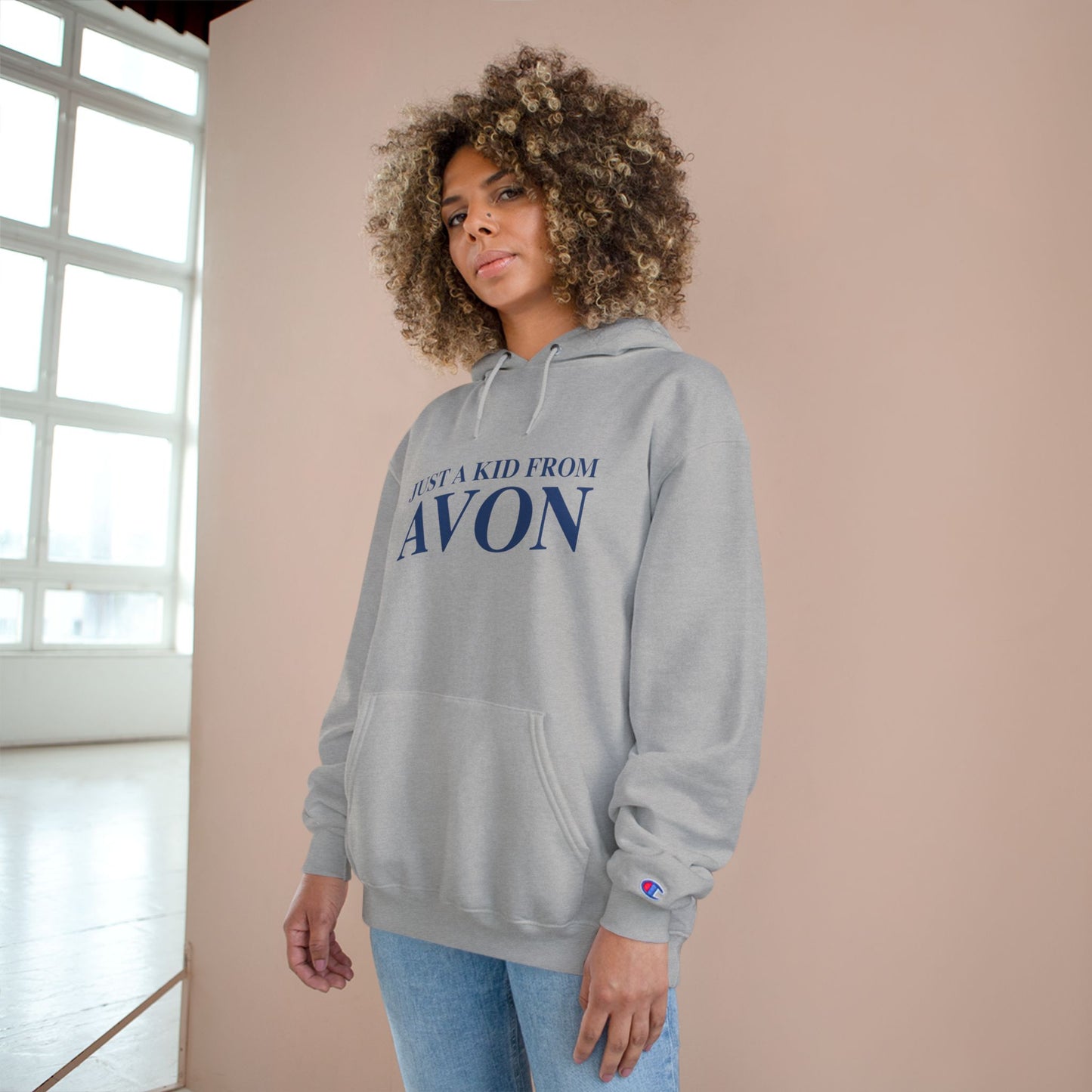 Just a kid from Avon Champion Hoodie