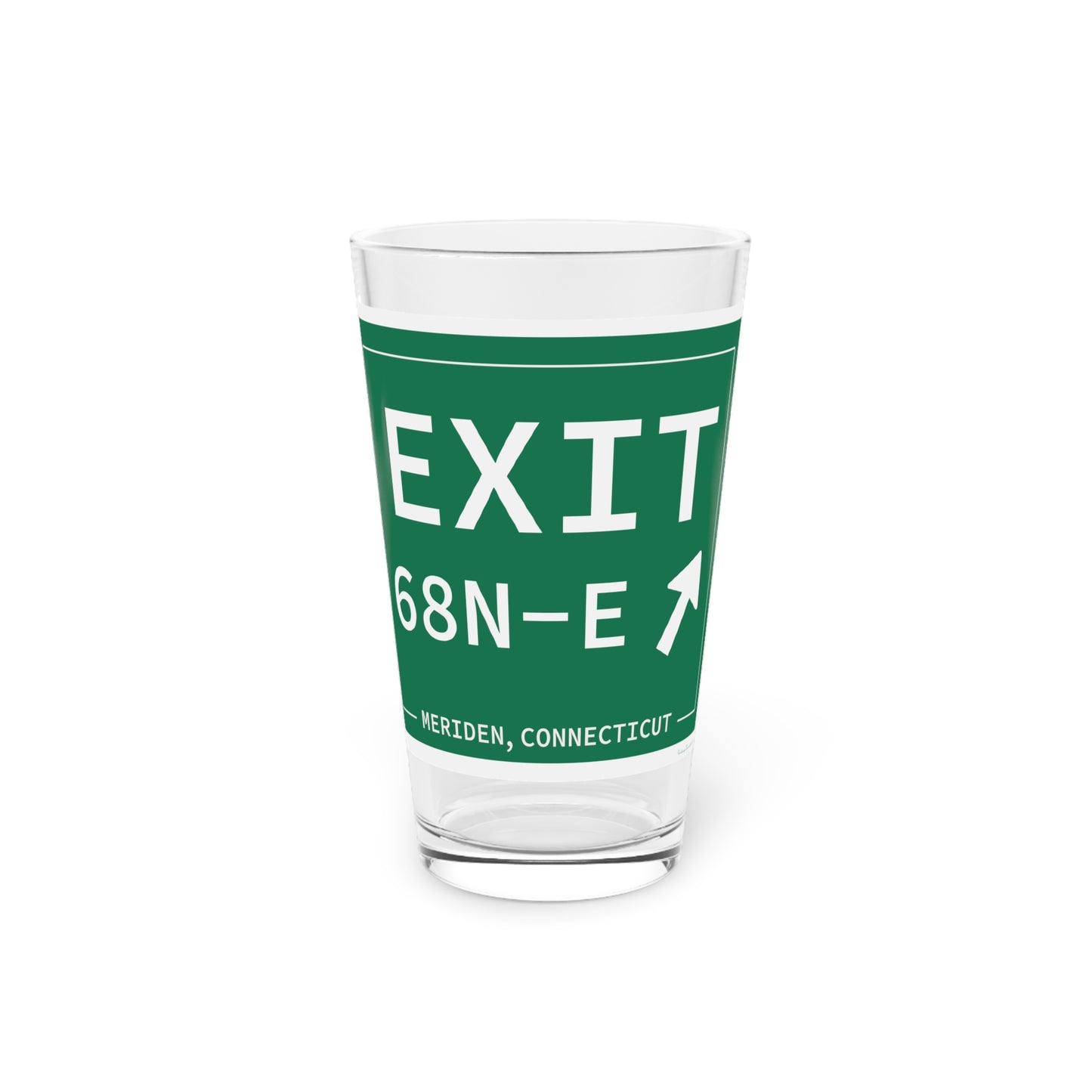 Vintage Exit 68N-E WCP Sign Pint Glass, 16oz