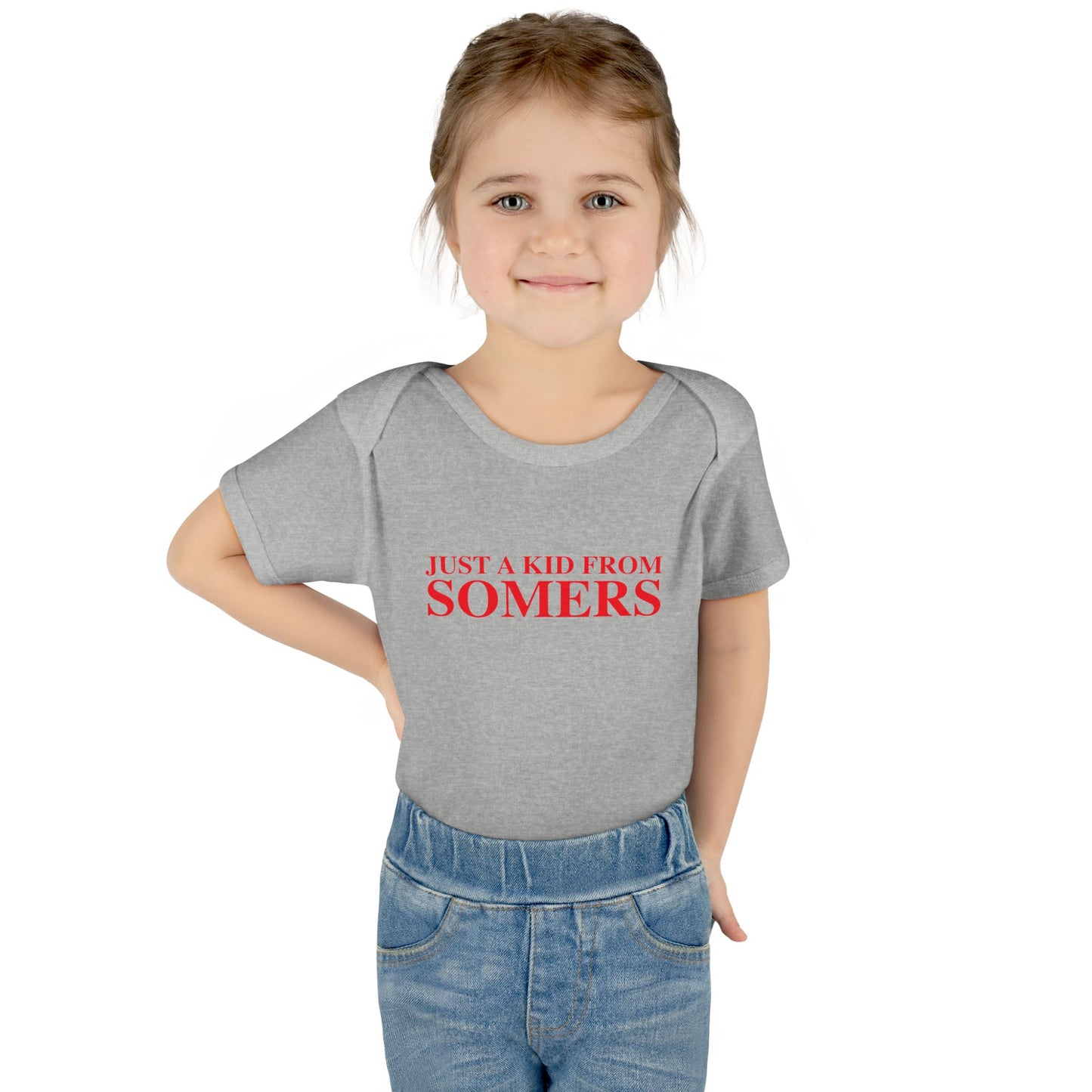 Just a kid from Somers Infant Baby Rib Bodysuit