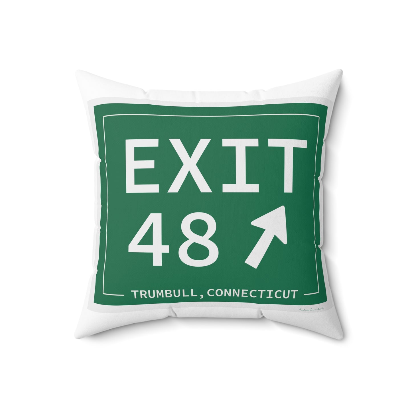 Vintage Exit 48 Merritt Parkway Sign Spun Polyester Square Pillow