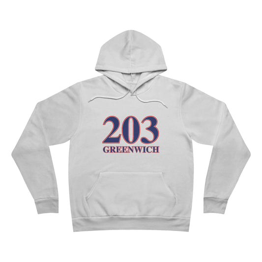 203 Greenwich Red, White & Blue Unisex Sponge Fleece Pullover Hoodie
