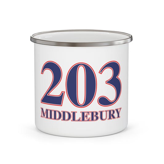 203 Middlebury Red White & Blue Enamel Camping Mug
