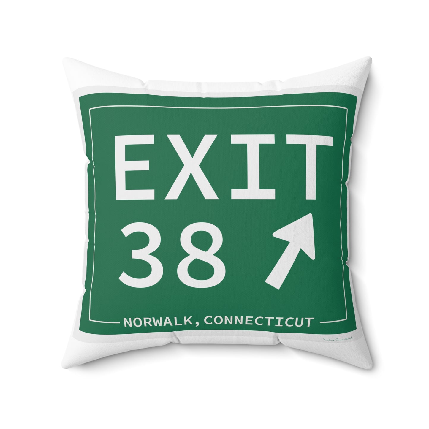 Vintage Exit 38 Merritt Parkway Sign Spun Polyester Square Pillow