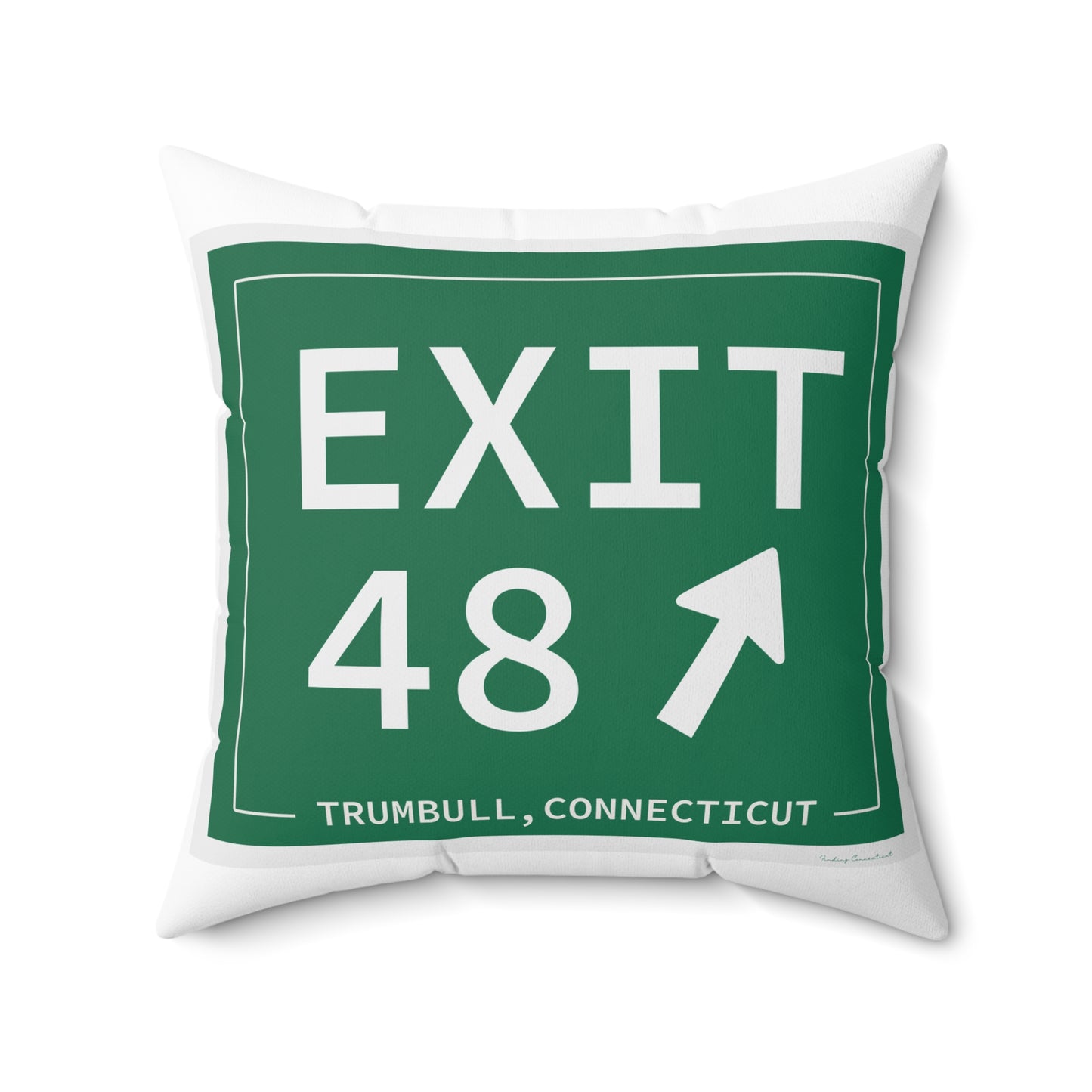 Vintage Exit 48 Merritt Parkway Sign Spun Polyester Square Pillow