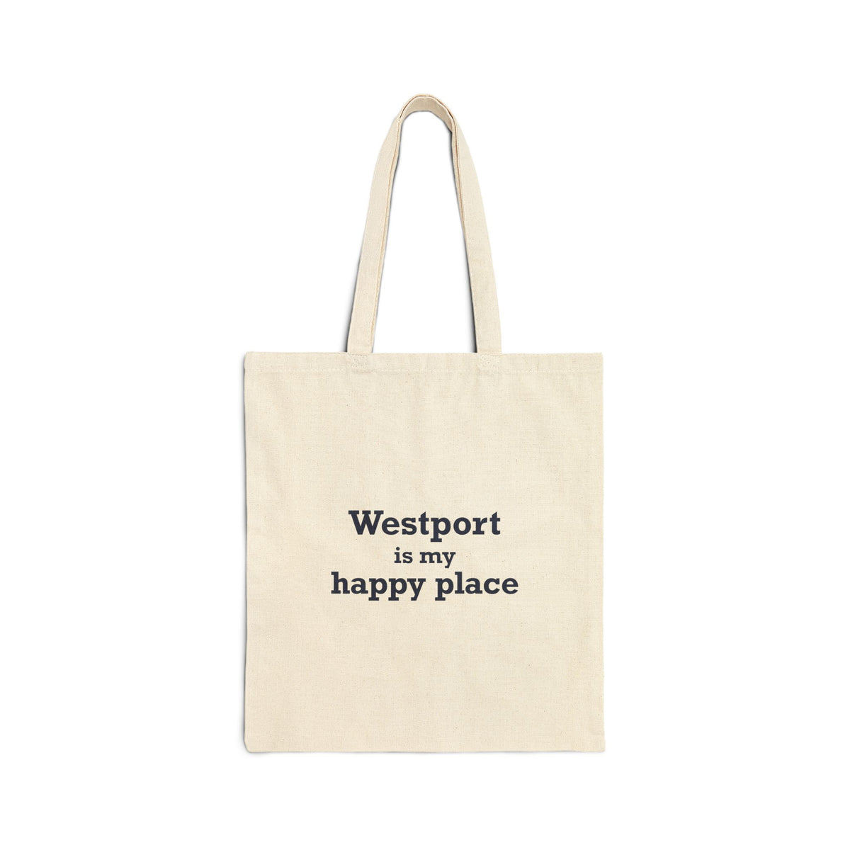 Westport Is My Happy Place Cotton Canvas Tote Bag