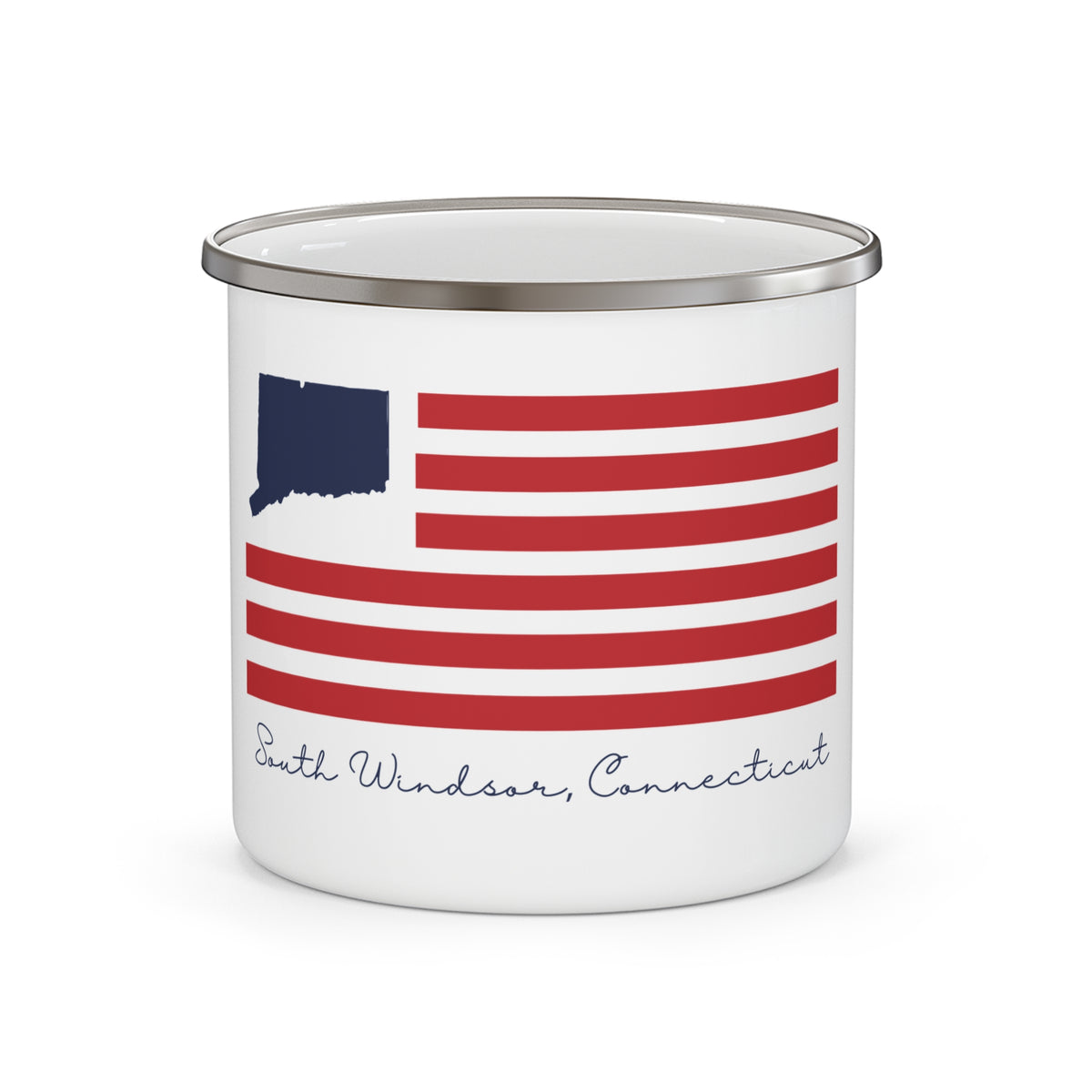 South Windsor Connecticut Flag Enamel Camping Mug