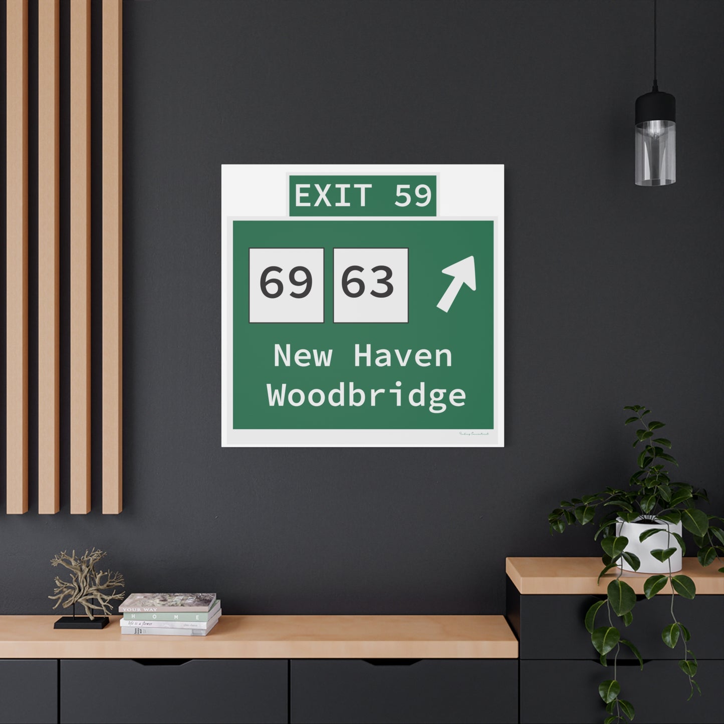 Vintage WCP Exit 59 Sign Matte Canvas, Stretched, 1.25"