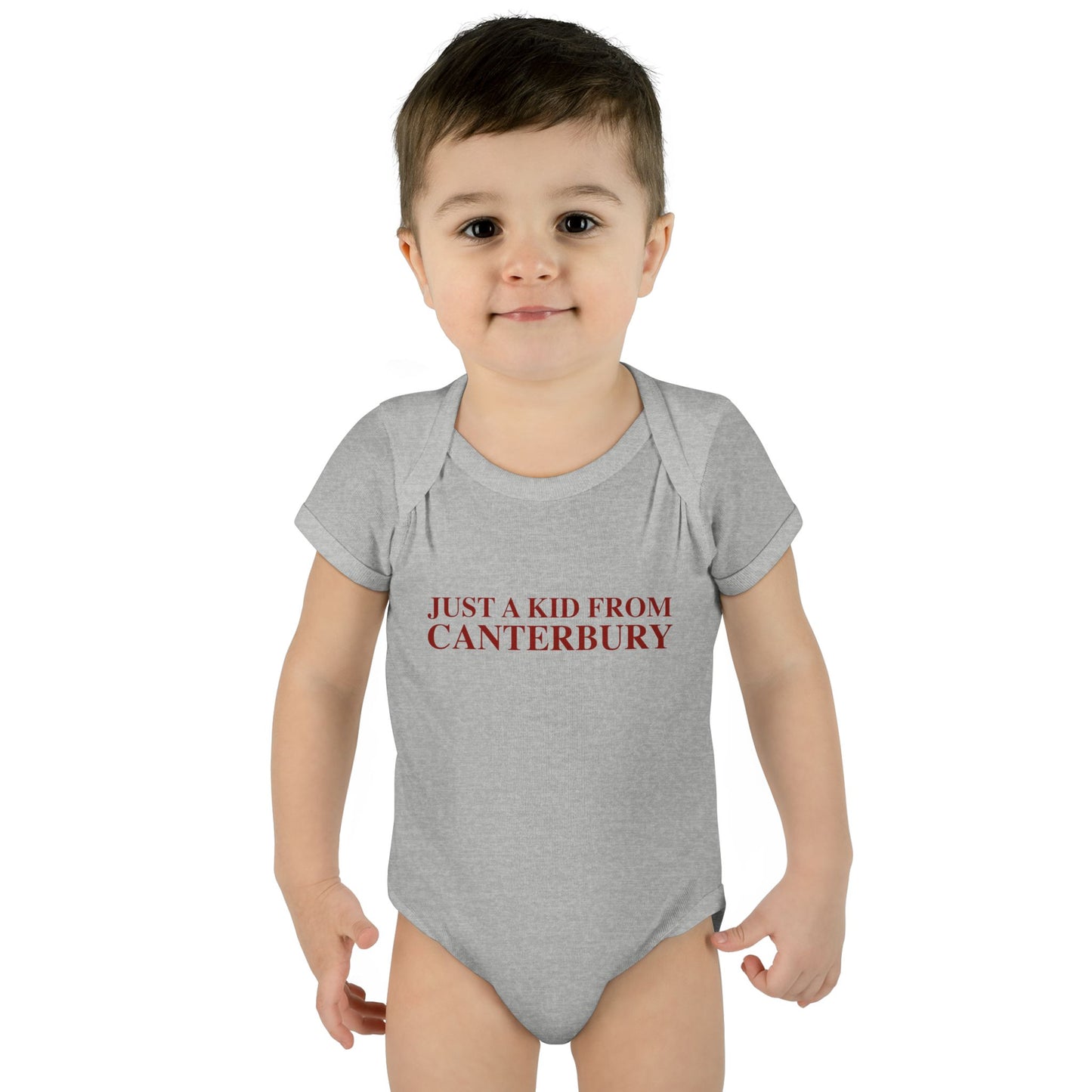 Just a kid from Canterbury Infant Baby Rib Bodysuit