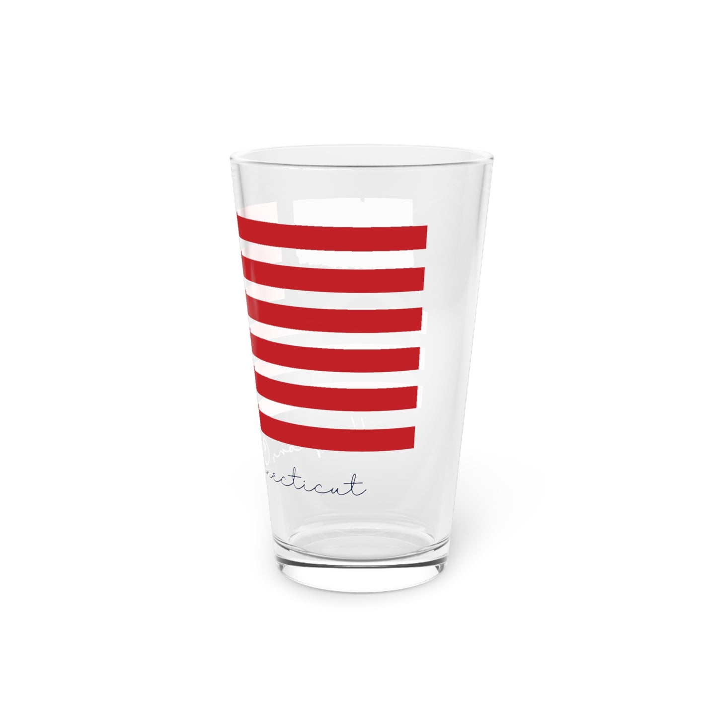 Hampton Connecticut Flag Pint Glass, 16oz