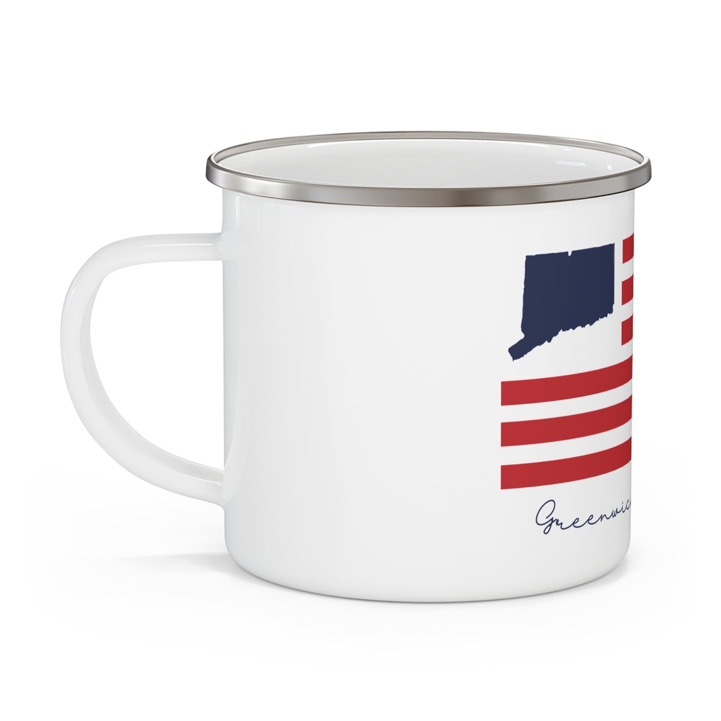 Greenwich Connecticut Flag Enamel Camping Mug