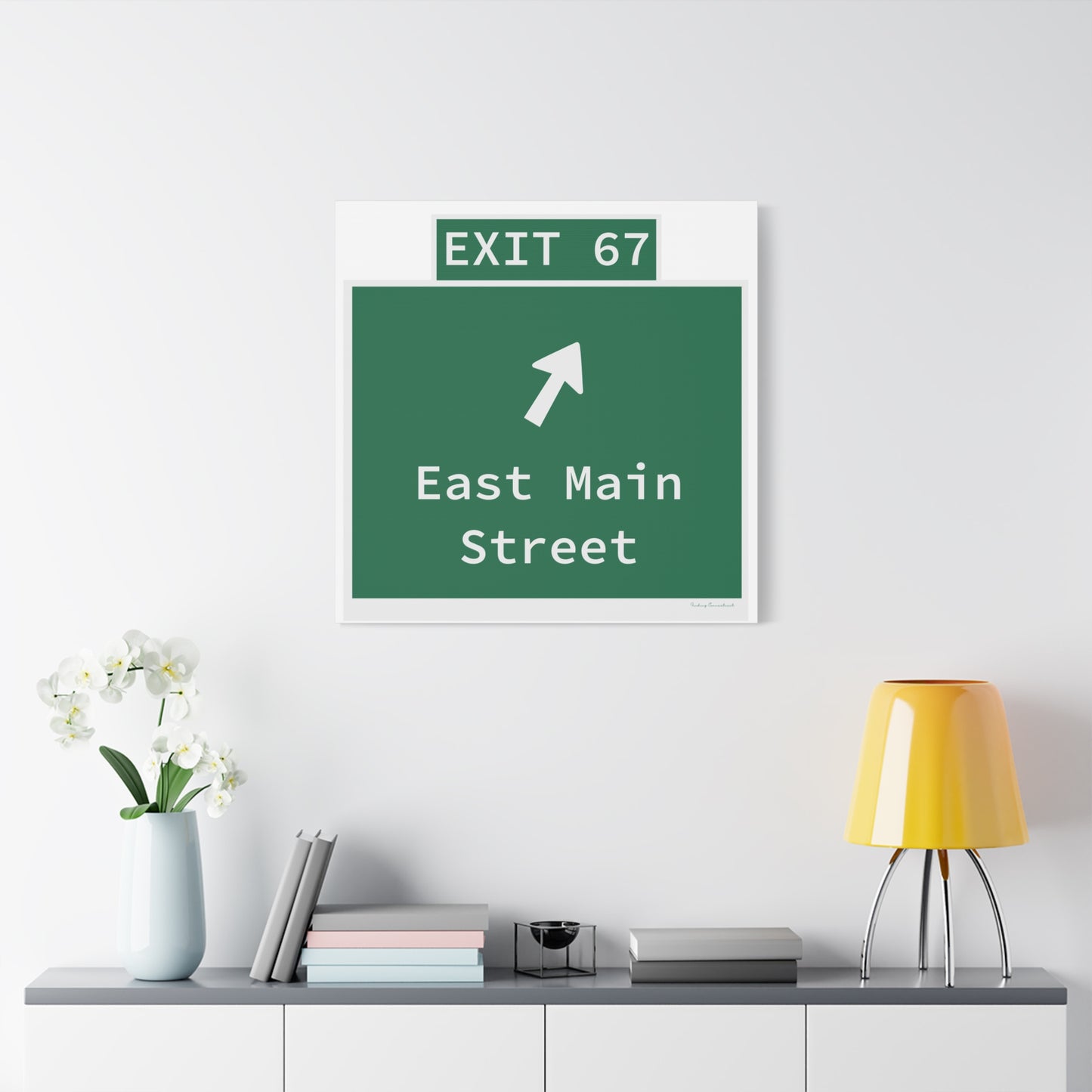 Vintage WCP Exit 67 Sign Matte Canvas, Stretched, 1.25"