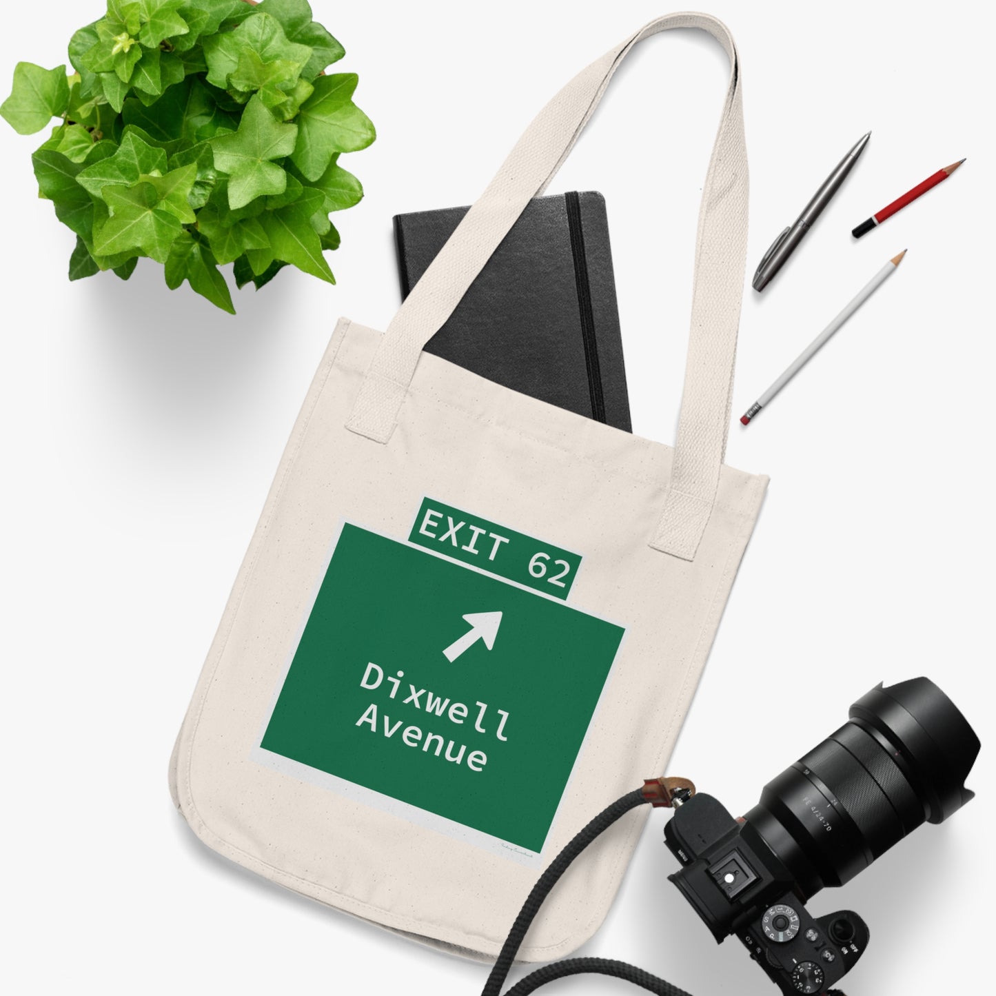 Vintage WCP Exit 62 Sign Organic Canvas Tote Bag