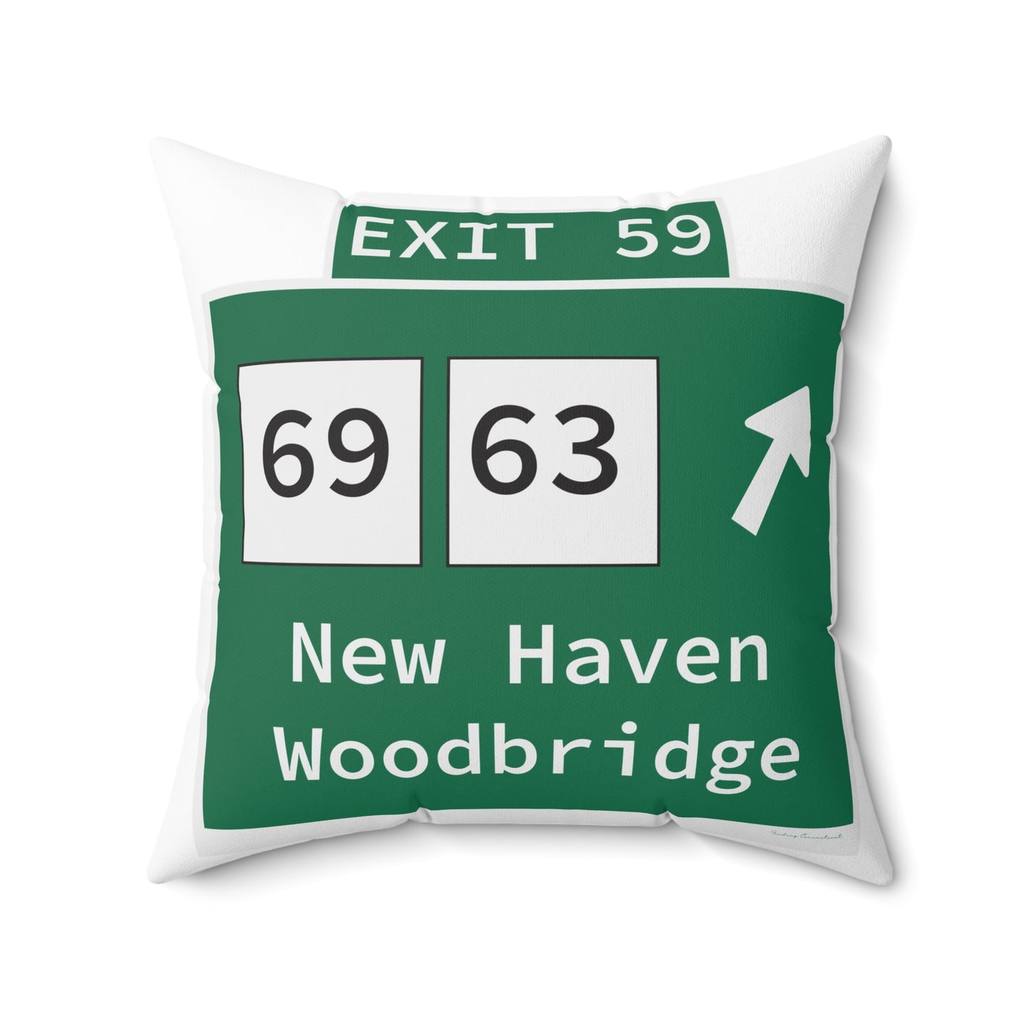 Vintage WCP Exit 59 Sign Spun Polyester Square Pillow