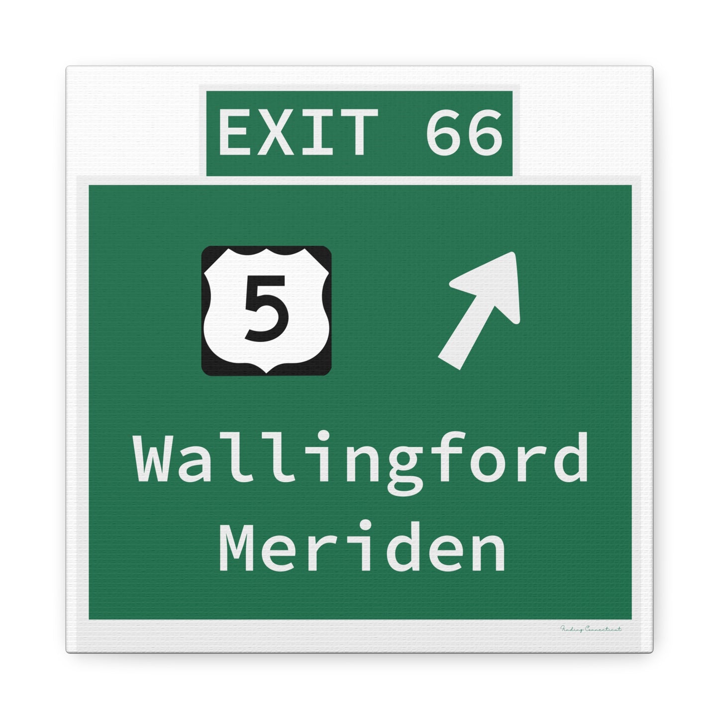 Vintage WCP Exit 66 Sign Matte Canvas, Stretched, 1.25"