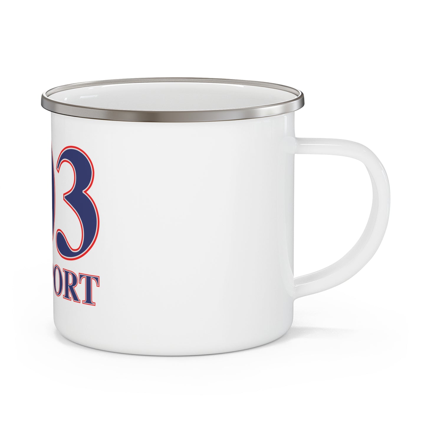 203 Westport Red White & Blue Enamel Camping Mug