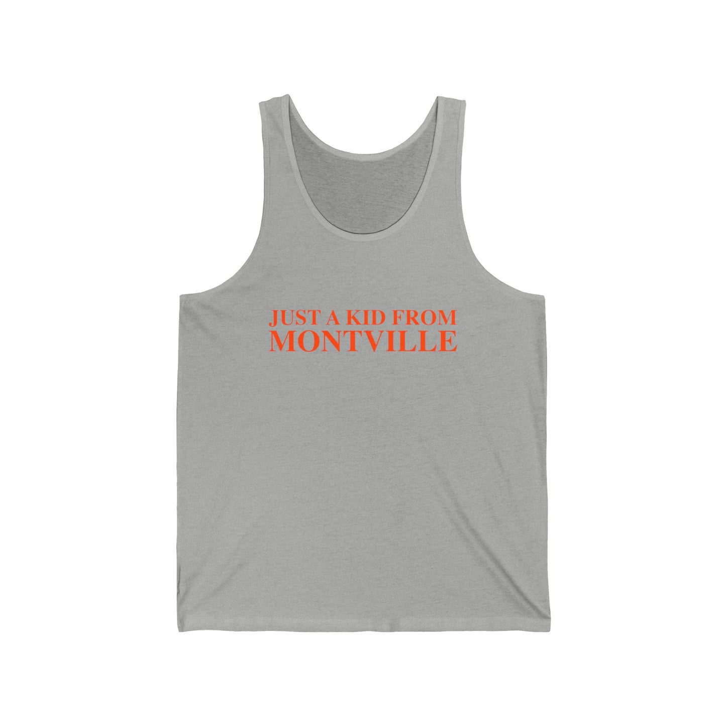Just a kid from Montville Unisex Jersey Tank Top