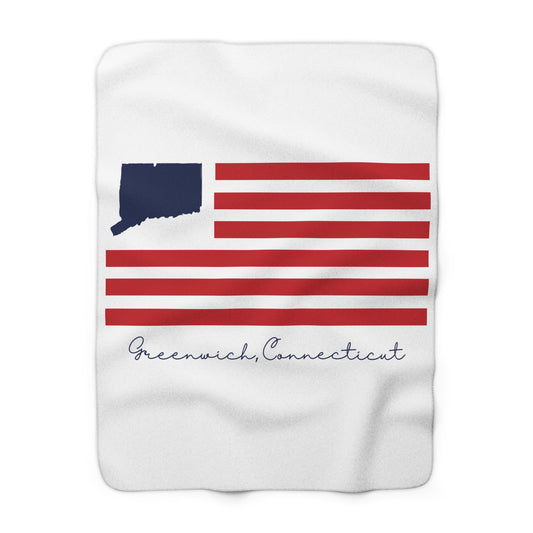 Greenwich Connecticut Flag Sherpa Fleece Blanket