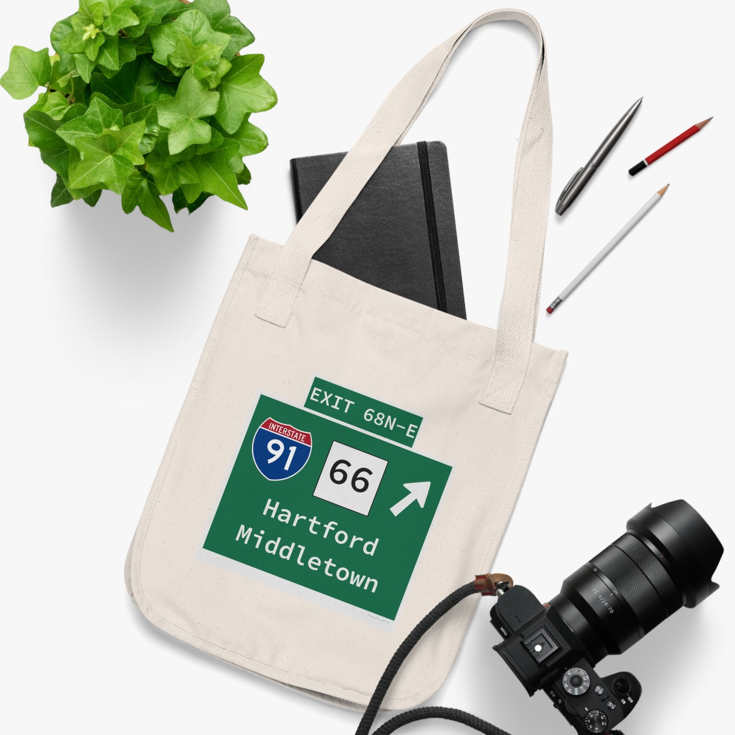 Vintage WCP Exit 68-NE Sign Organic Canvas Tote Bag