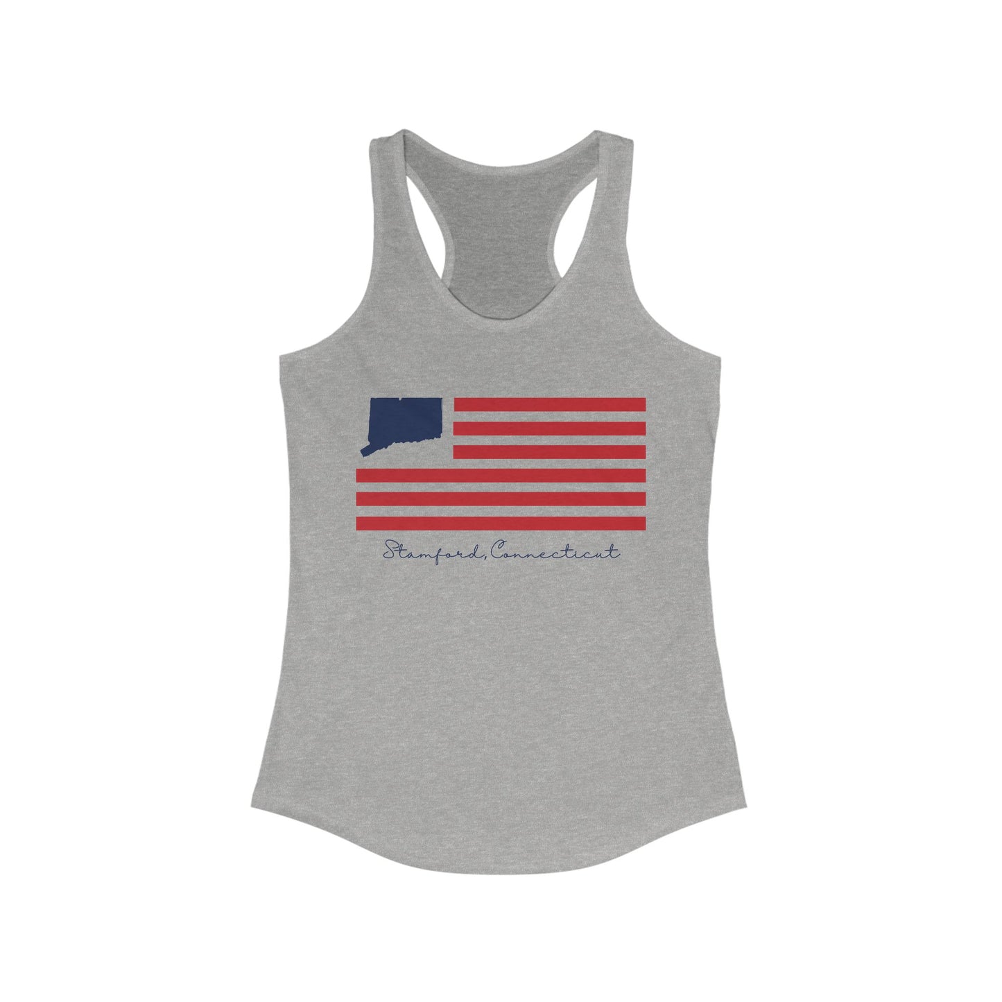 Stamford Connecticut Flag Women's Ideal Racerback Tank Top