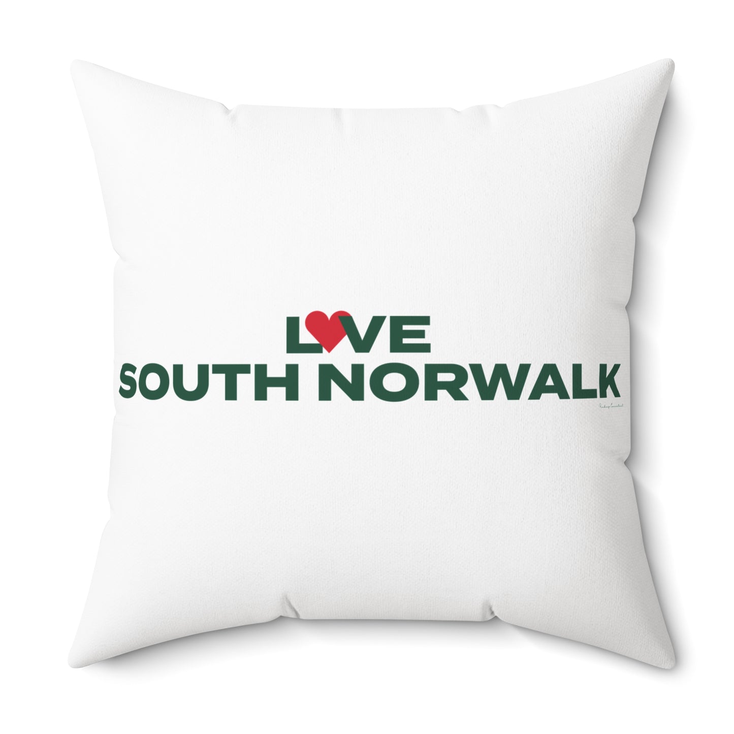 Love South Norwalk Spun Polyester Square Pillow