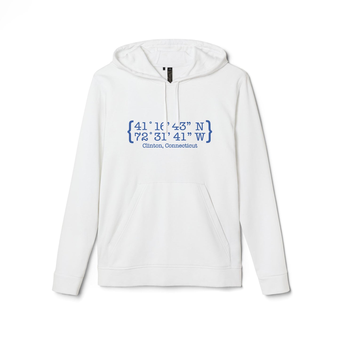 Clinton Coordinates // Clinton connecticut Adidas hoodie sweatshirt // finding Connecticut