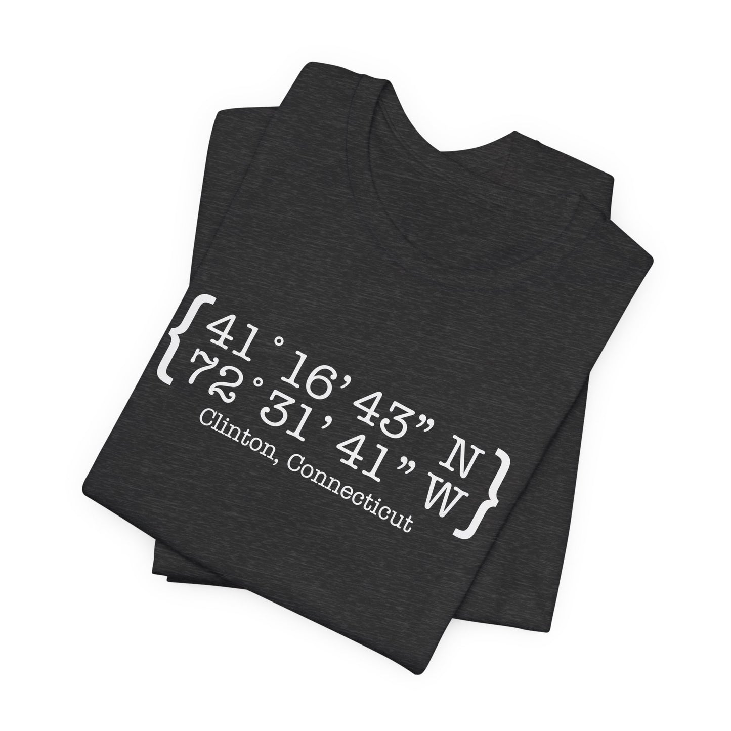 Clinton Coordinates // Clinton ct t shirt // finding Connecticut