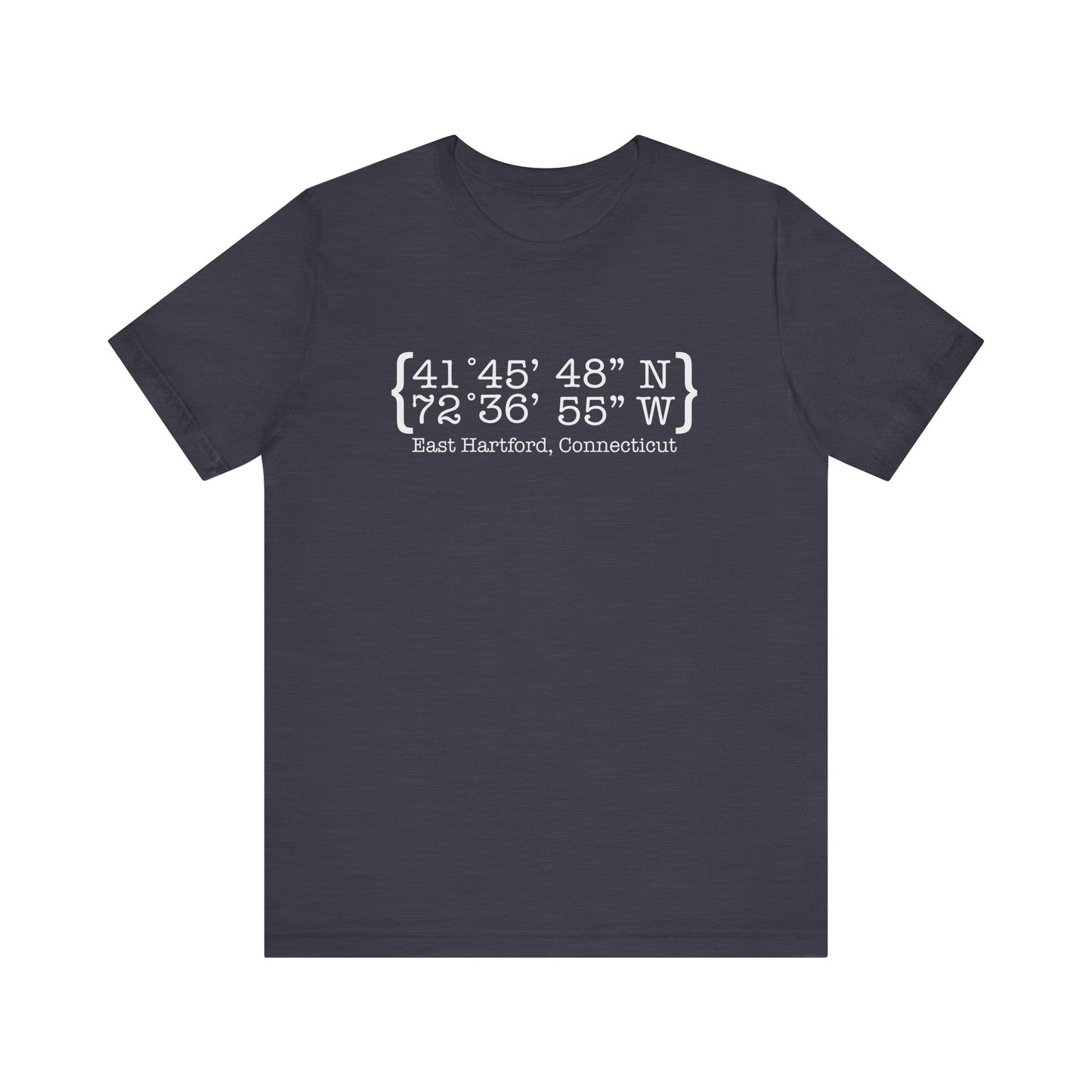 East Hartford Coordinates // East Hartford Connecticut unisex t shirt // finding connecticut
