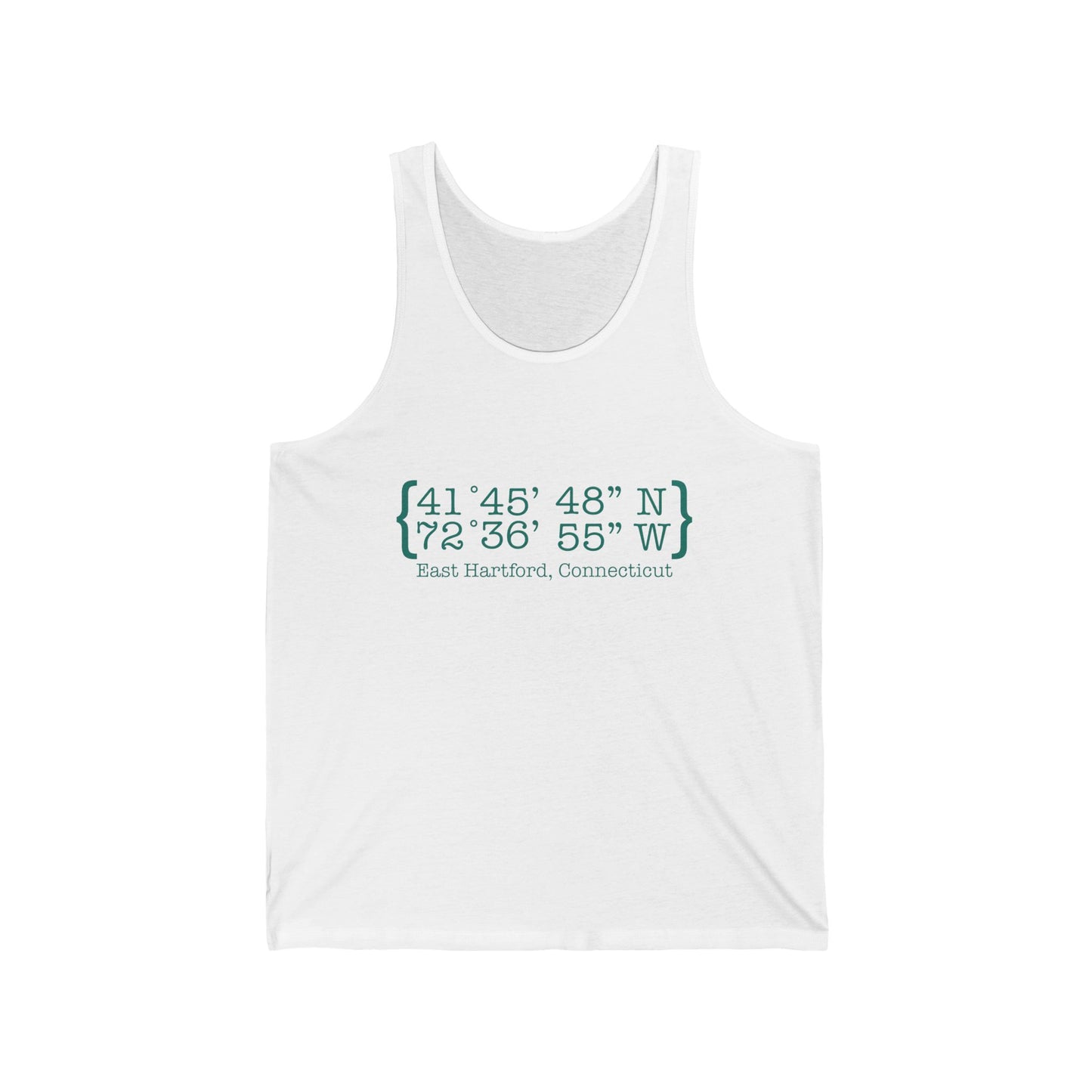 East Hartford Coordinates // East Hartford ct unisex tank top shirt // finding connecticut