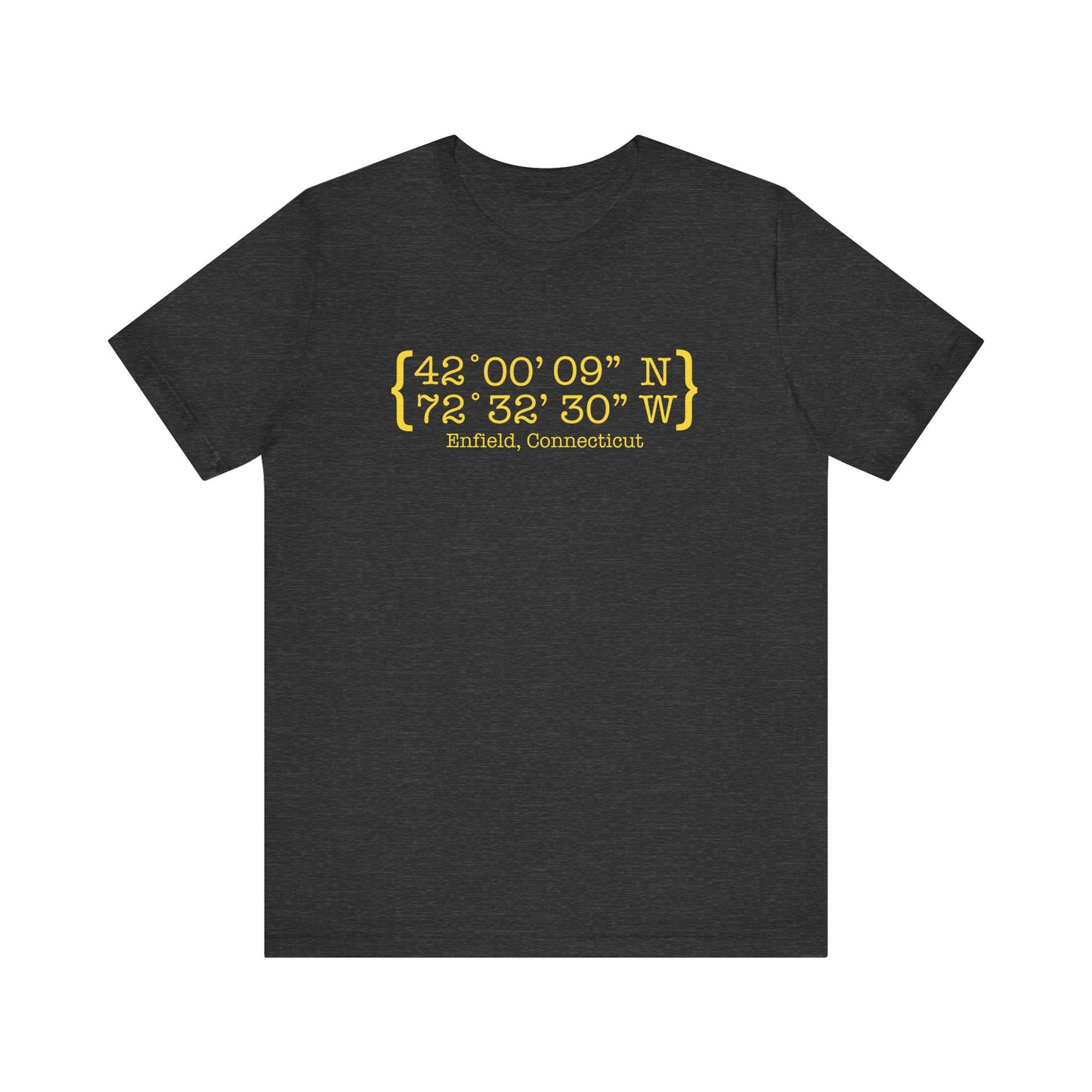 Enfield Coordinates // Enfield Connecticut unisex t shirt // finding connecticut