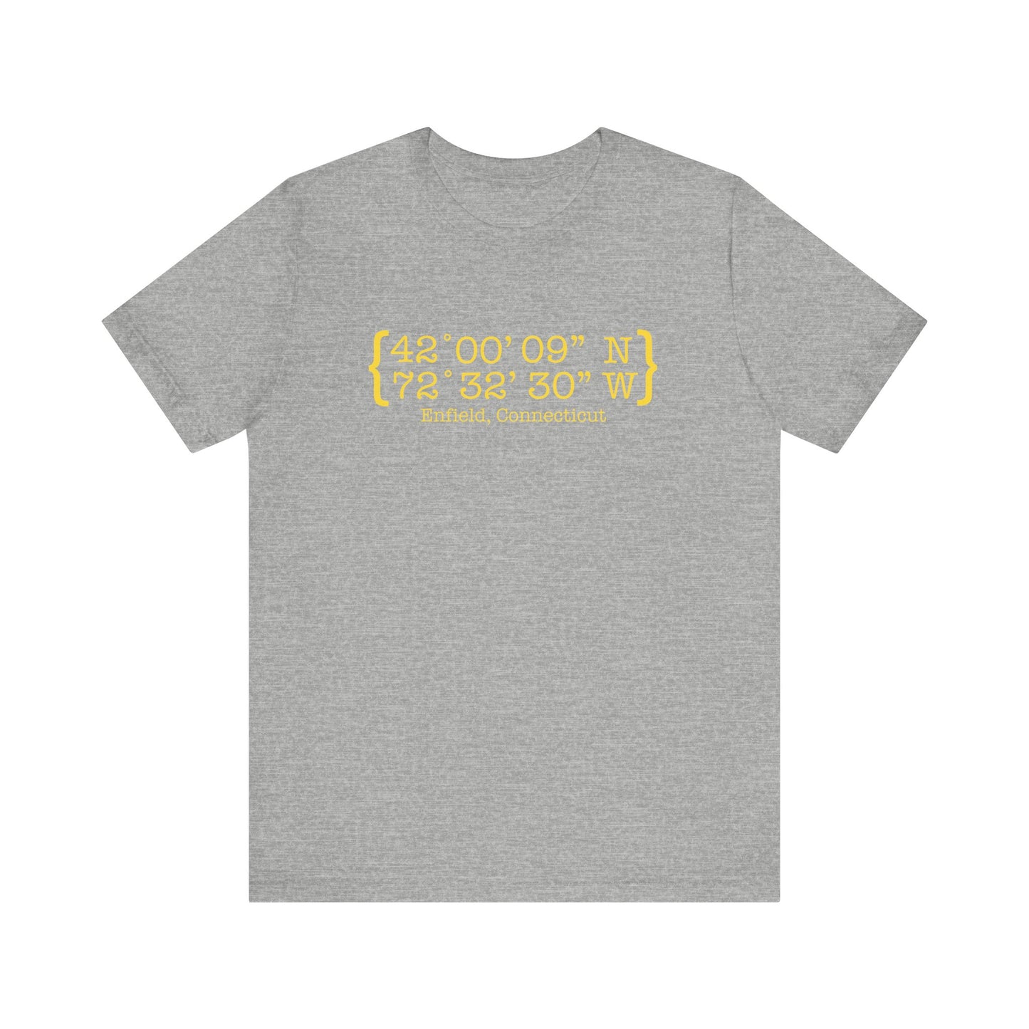 Enfield Coordinates // Enfield Connecticut unisex t shirt // finding connecticut