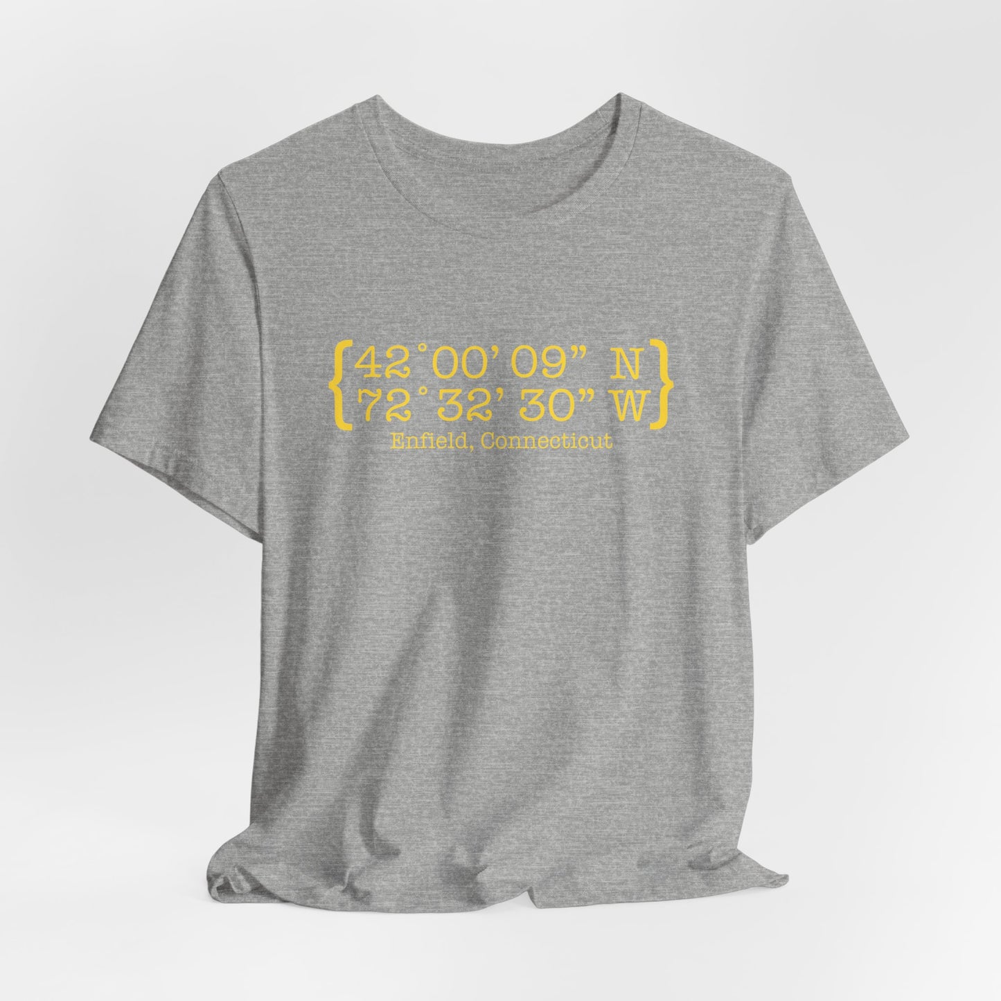 Enfield Coordinates // Enfield Connecticut unisex t shirt // finding connecticut