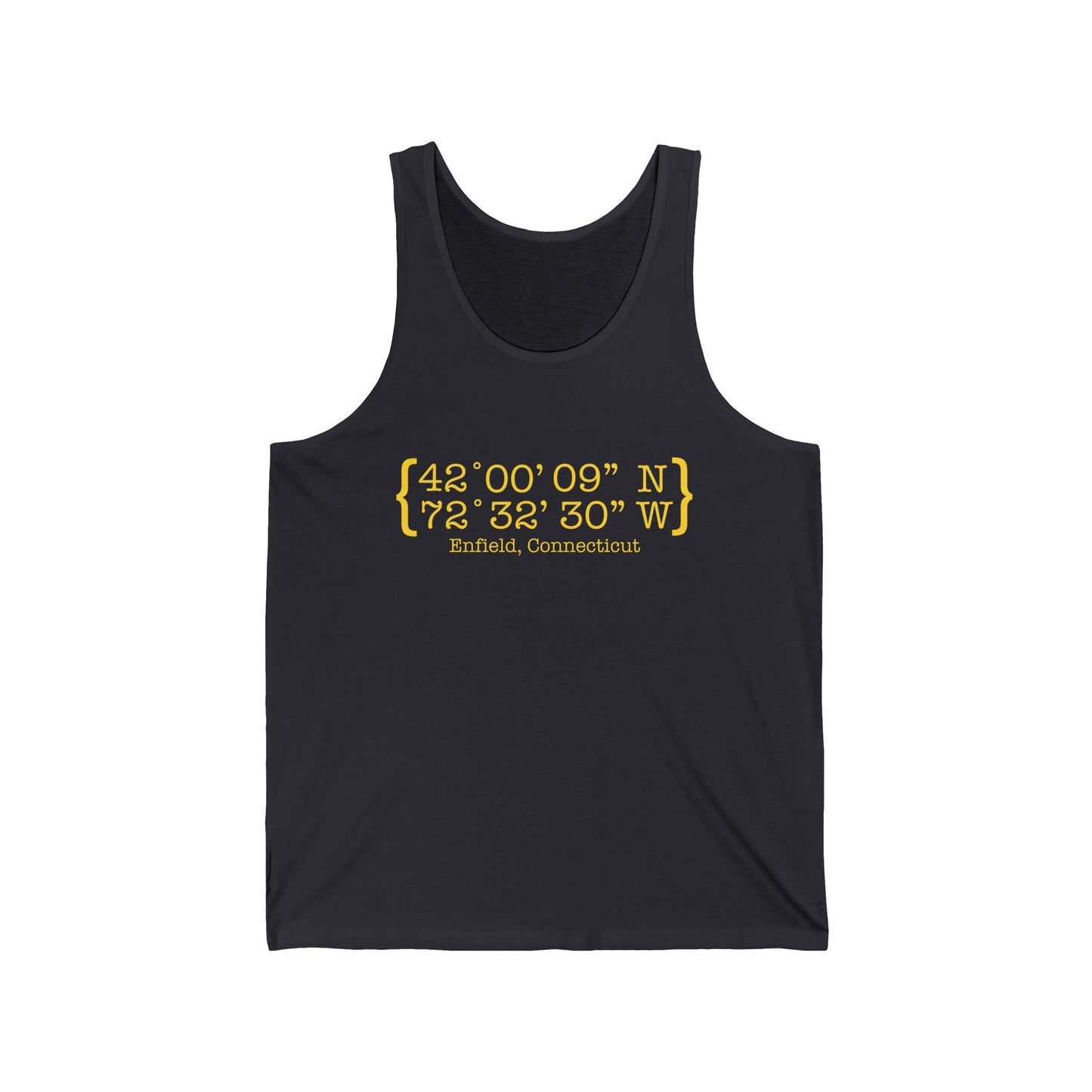 Enfield Coordinates // Enfield Connecticut unisex tank top shirt // finding connecticut
