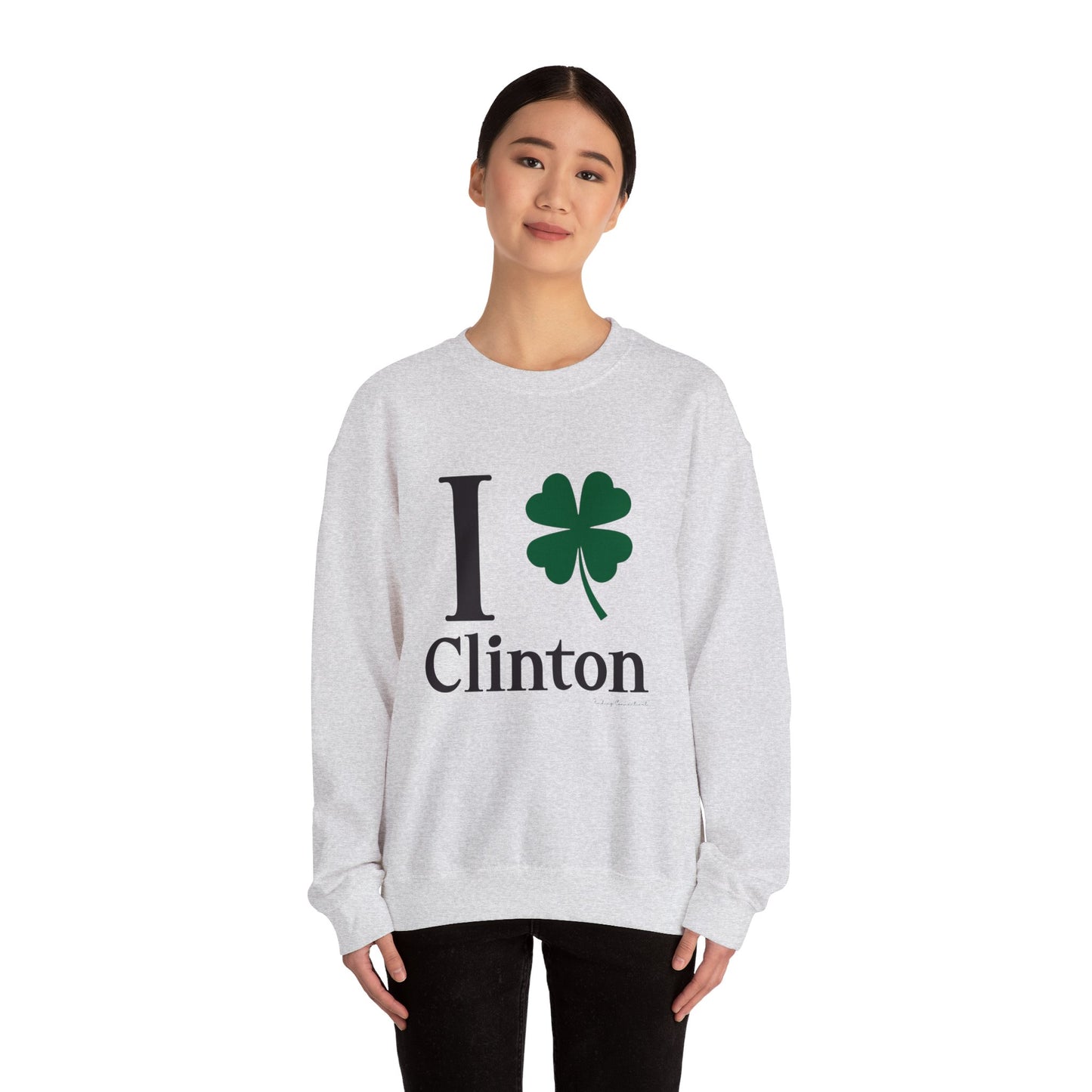 I Clover Clinton // Clinton Connecticut st. Patricks day unisex sweatshirt // finding connecticut