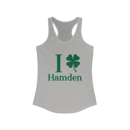 I Clover Hamden // hamden connecticut st. Patrick's day womens tank top shirt // finding connecticut