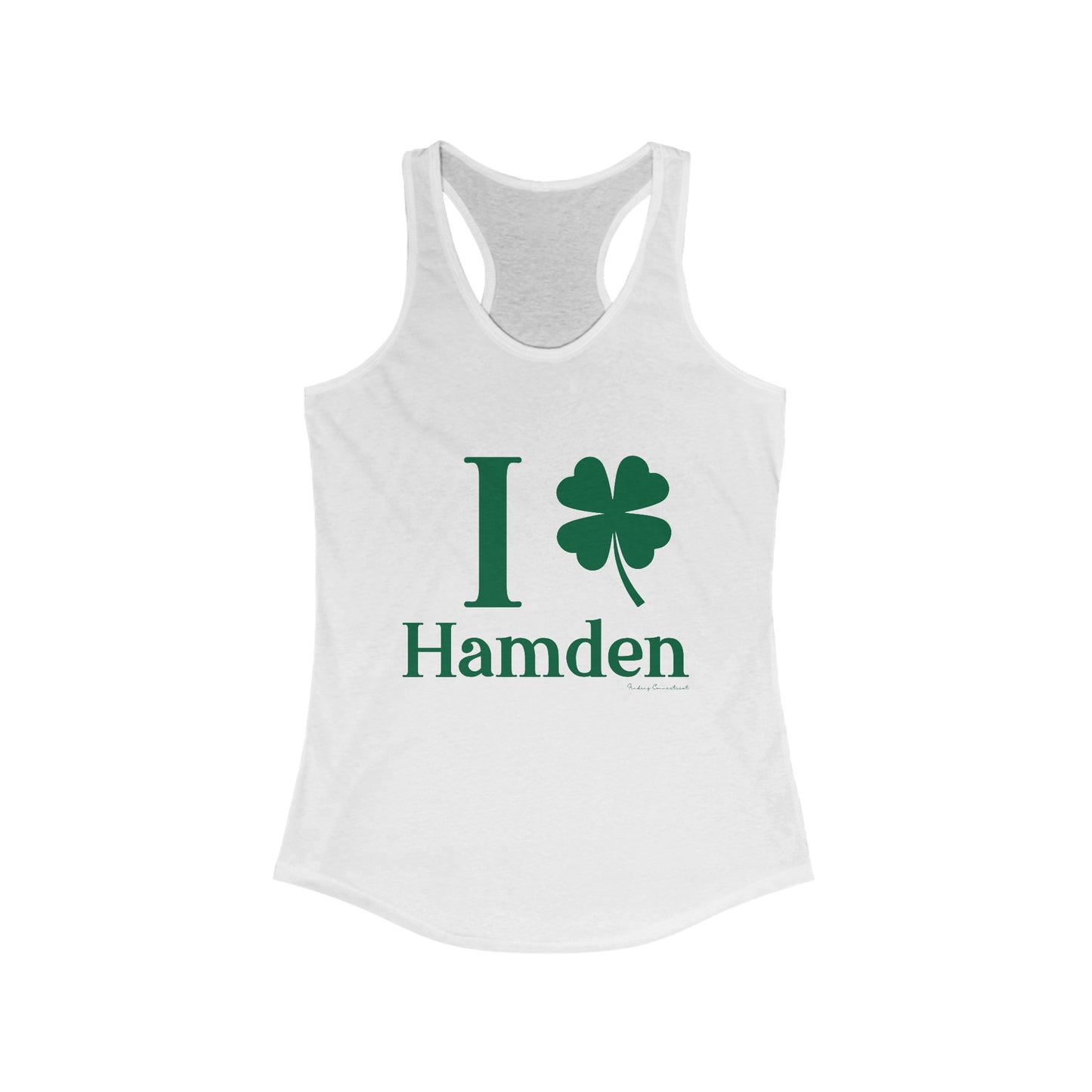 I Clover Hamden // hamden connecticut st. Patrick's day womens tank top shirt // finding connecticut
